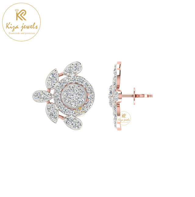 0.37 TDW Round Cut Diamond Women's Stud Earring