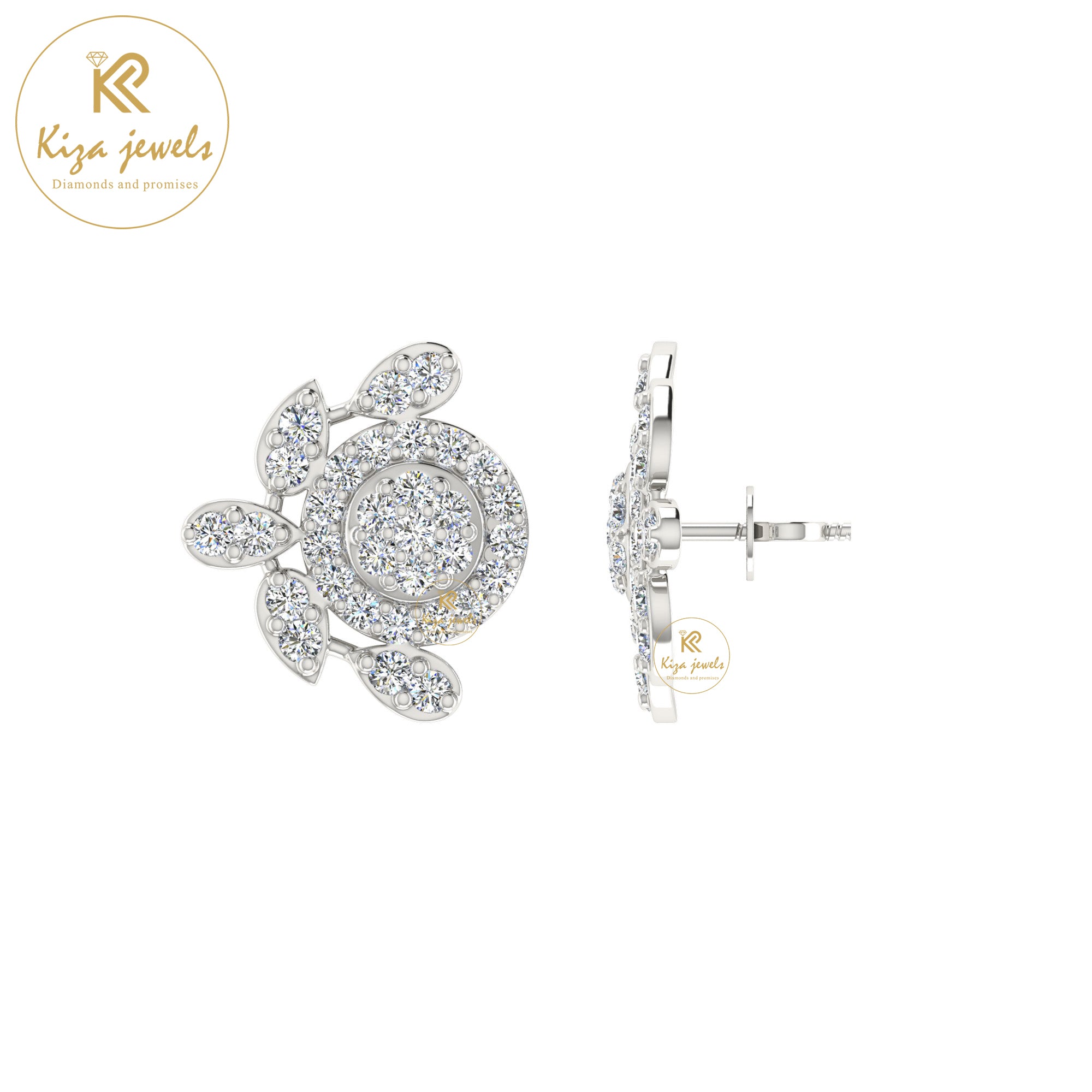 0.37 TDW Round Cut Diamond Women's Stud Earring