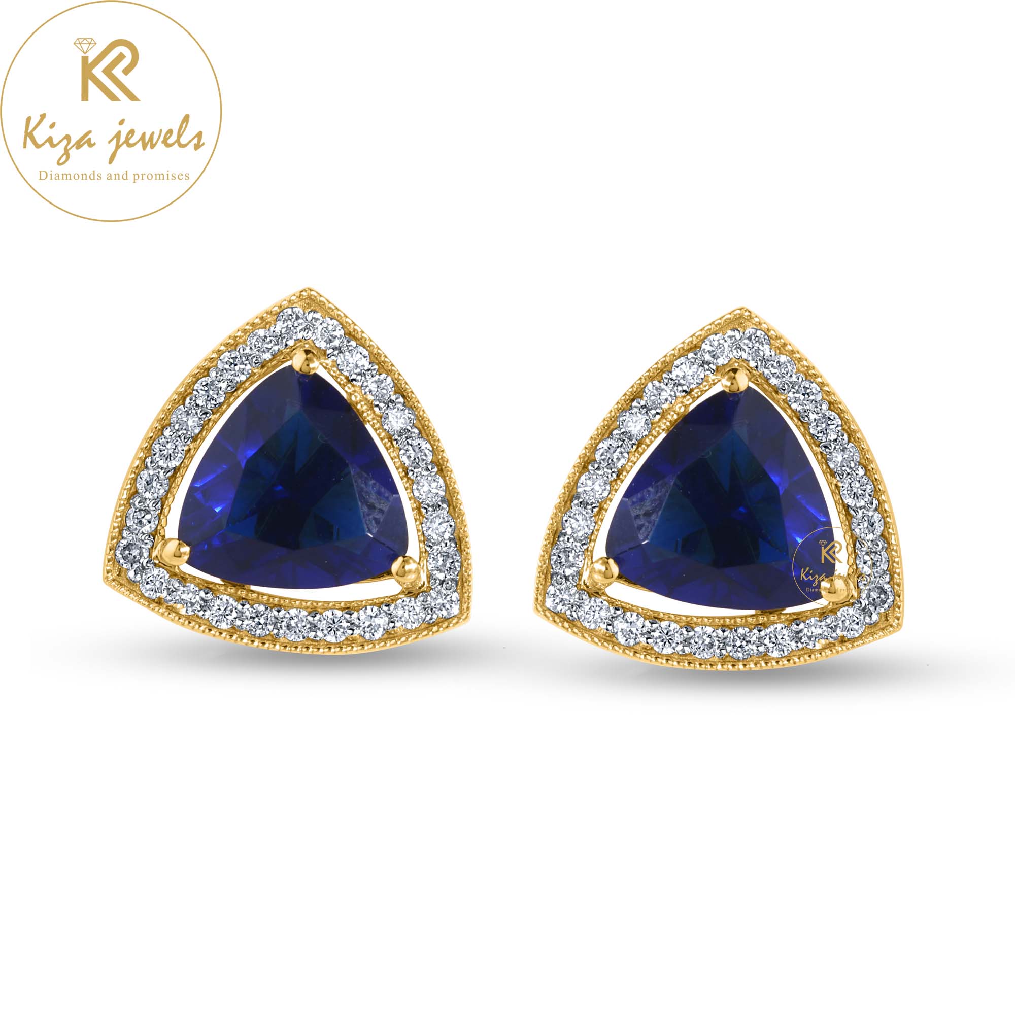 2.63TDW F.B. Trillion & Round Cut Diamond Women's Stud Earring
