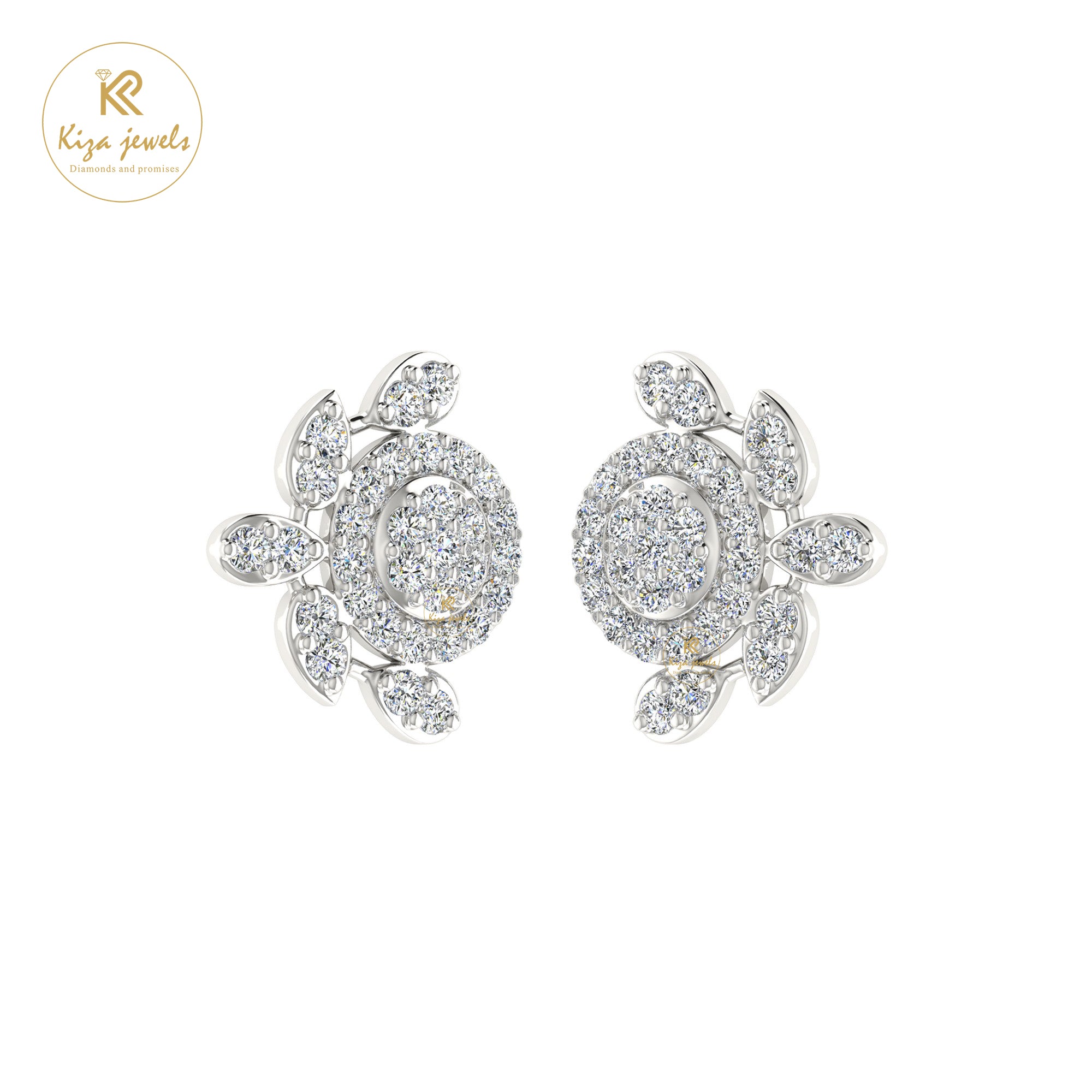 0.37 TDW Round Cut Diamond Women's Stud Earring