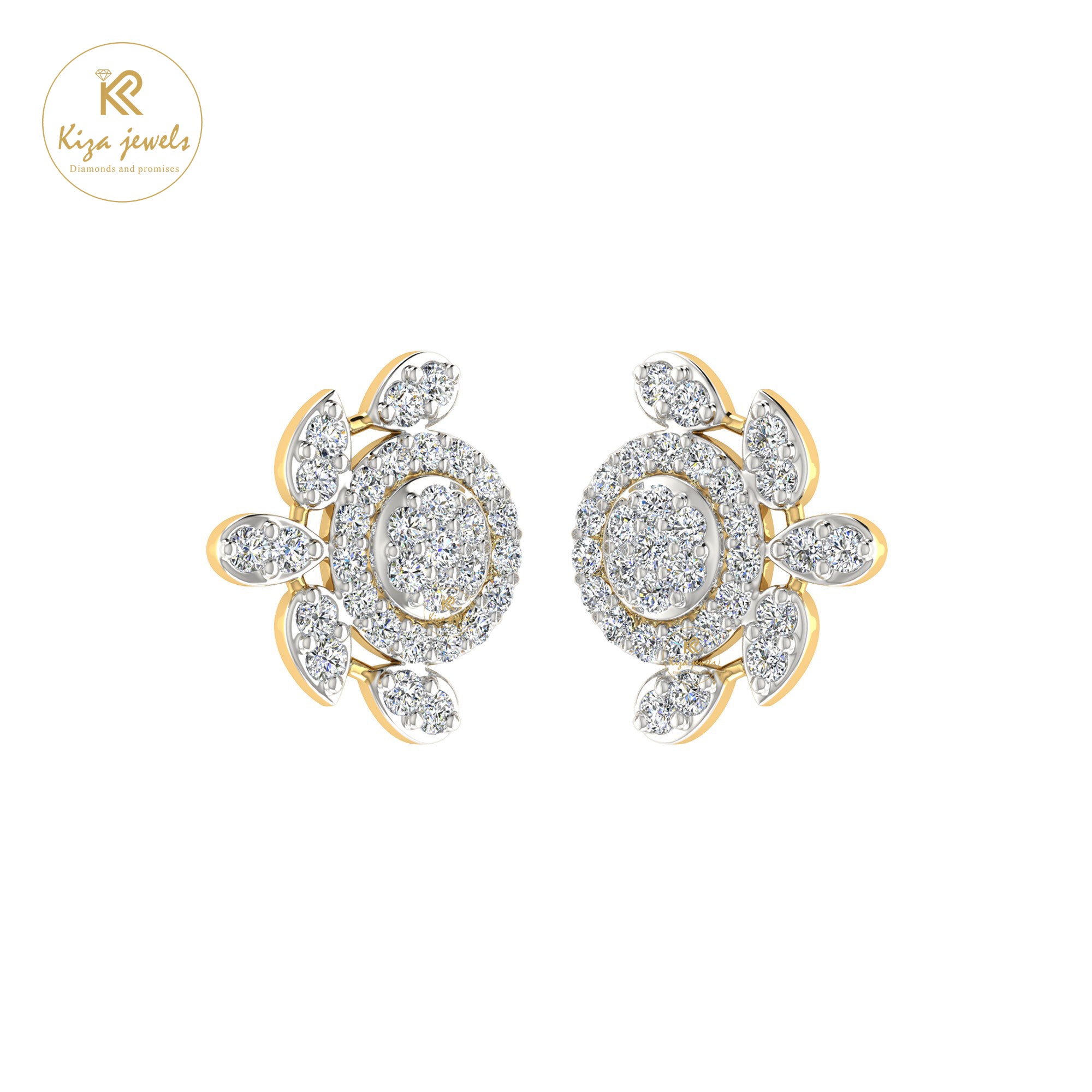 0.37 TDW Round Cut Diamond Women's Stud Earring