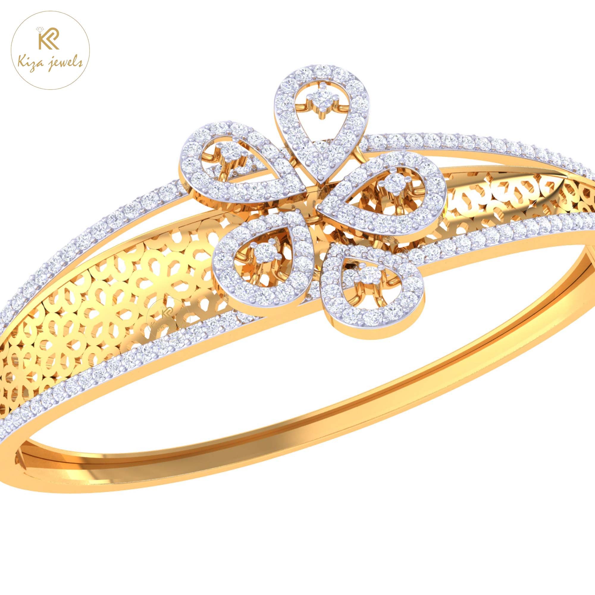 1.85 TDW Round Cut Diamond Bangle Bracelet