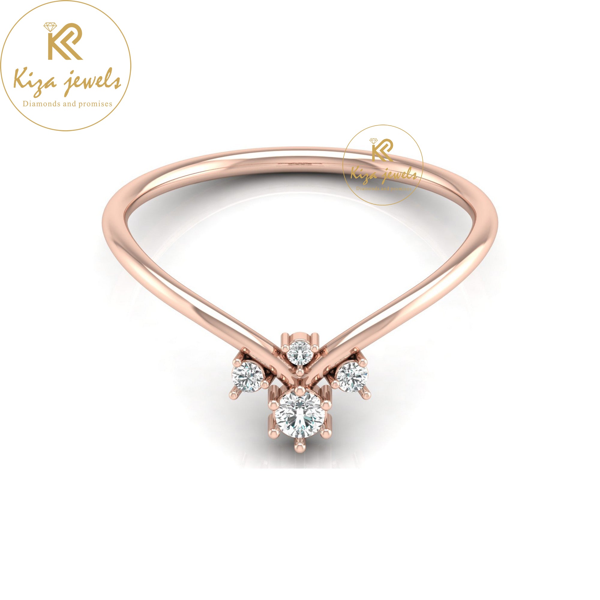 0.10 TDW Round Cut Minimalist Diamond Ring