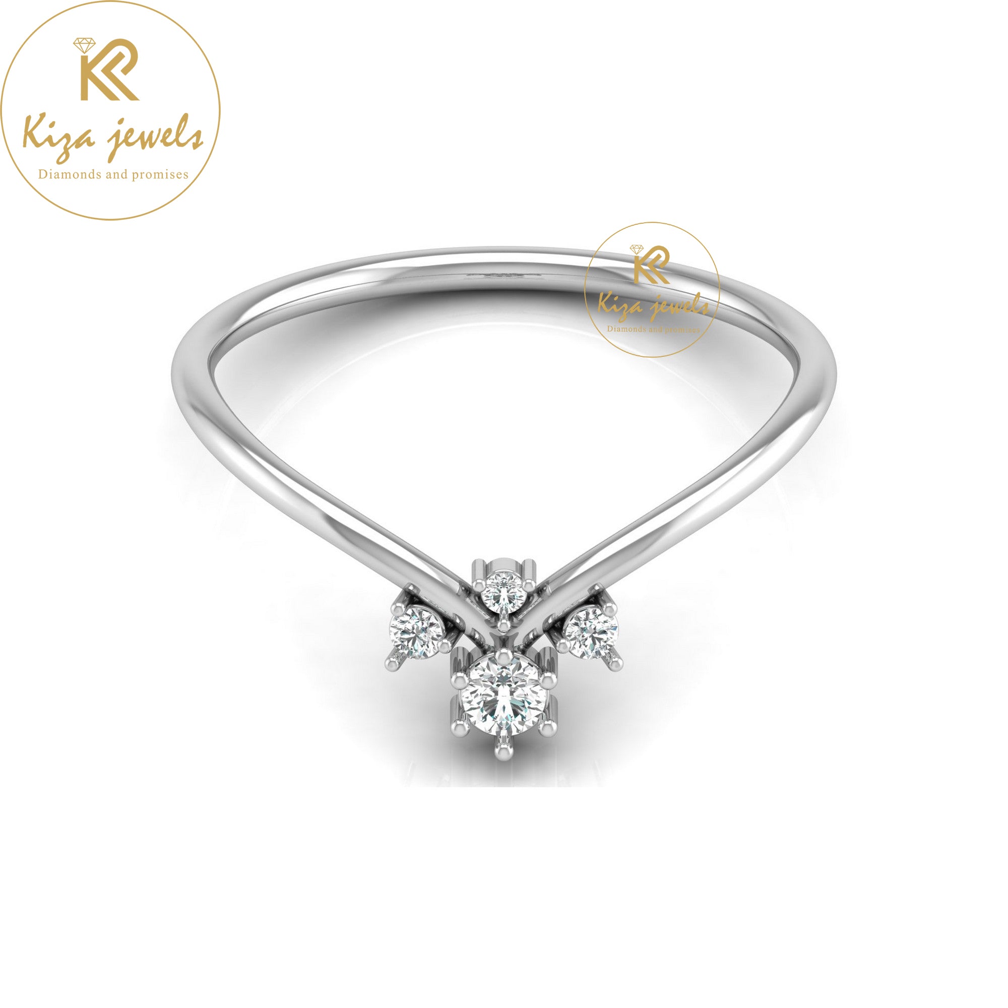 0.10 TDW Round Cut Minimalist Diamond Ring