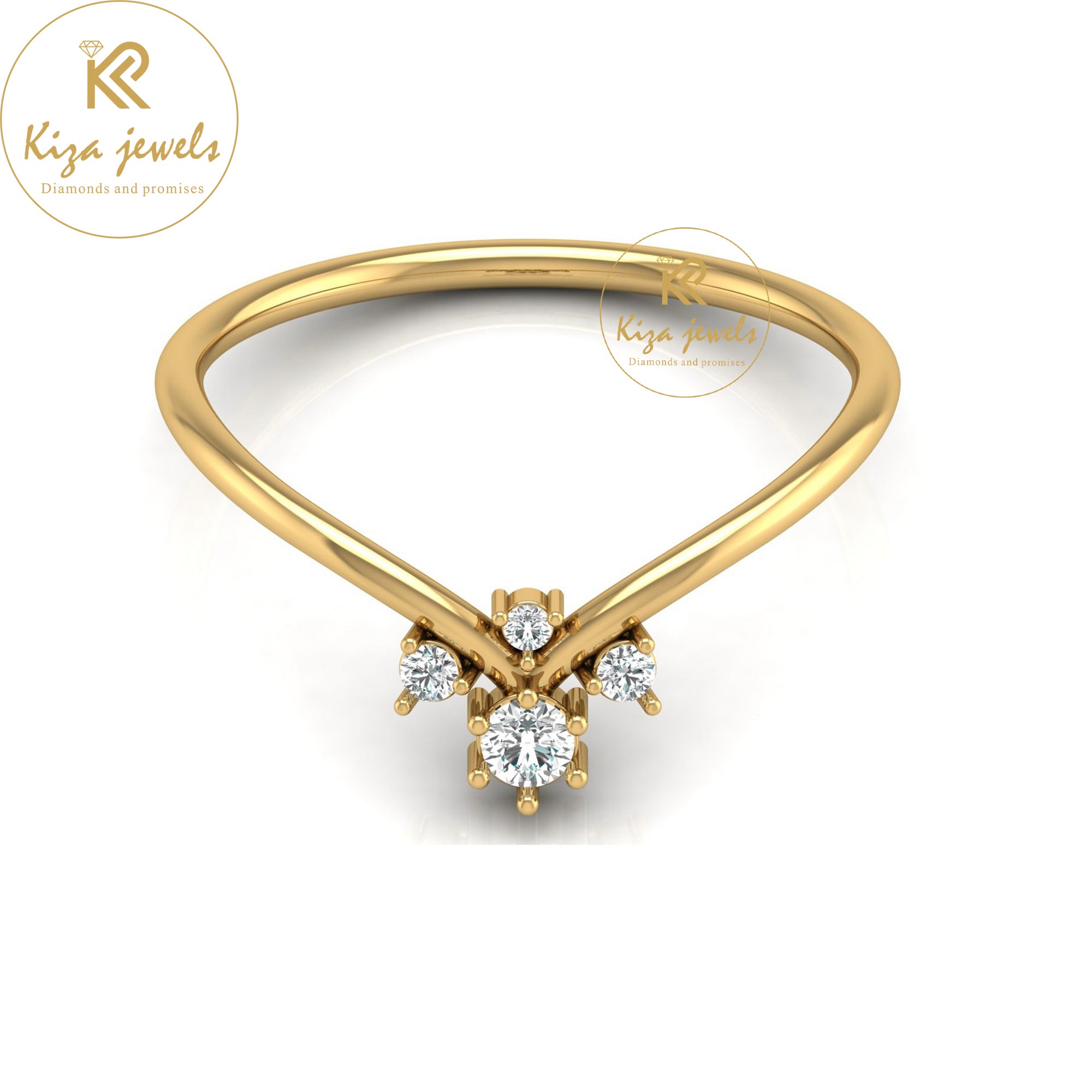 0.10 TDW Round Cut Minimalist Diamond Ring