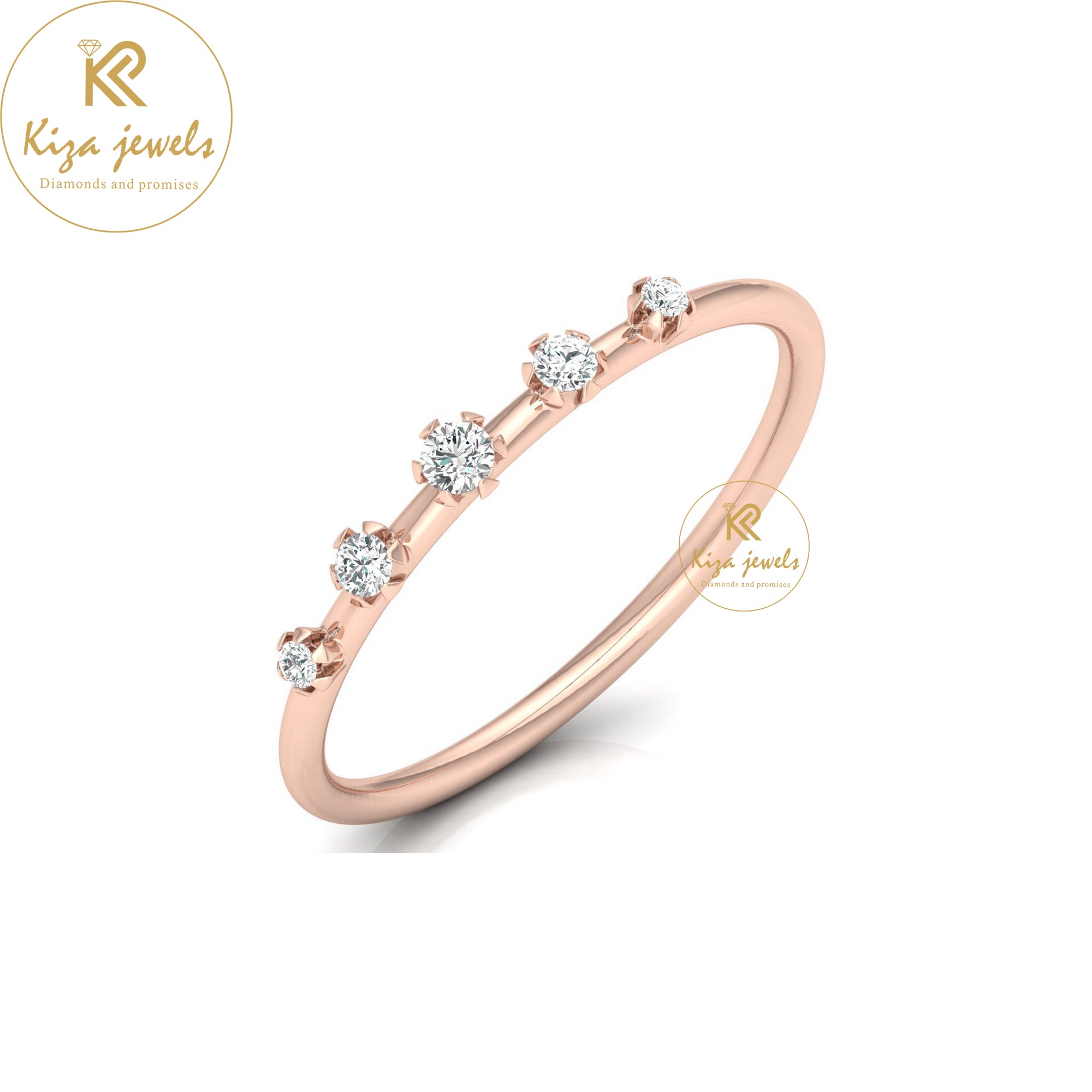 0.083 TDW Round Cut Minimalist Diamond Ring