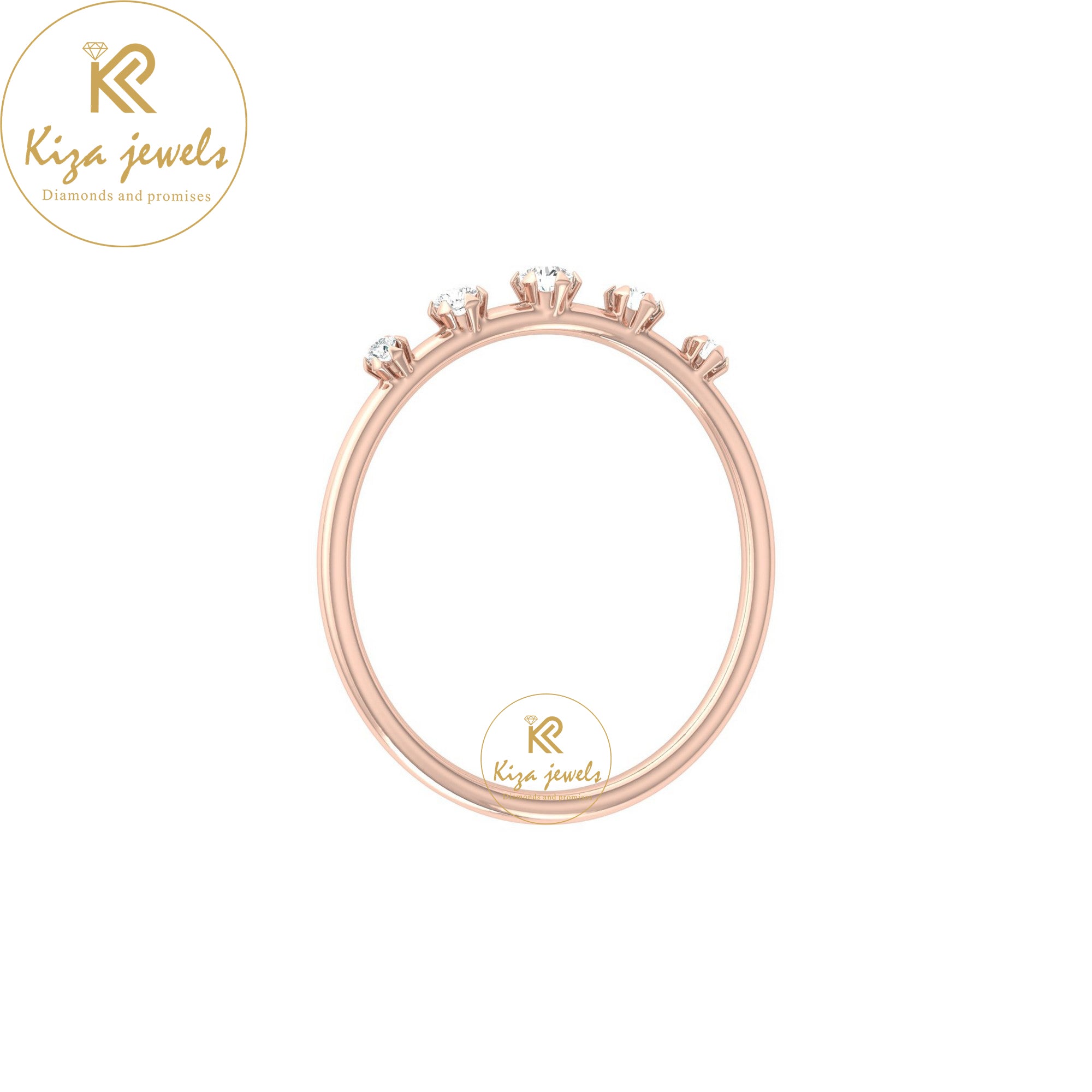 0.083 TDW Round Cut Minimalist Diamond Ring