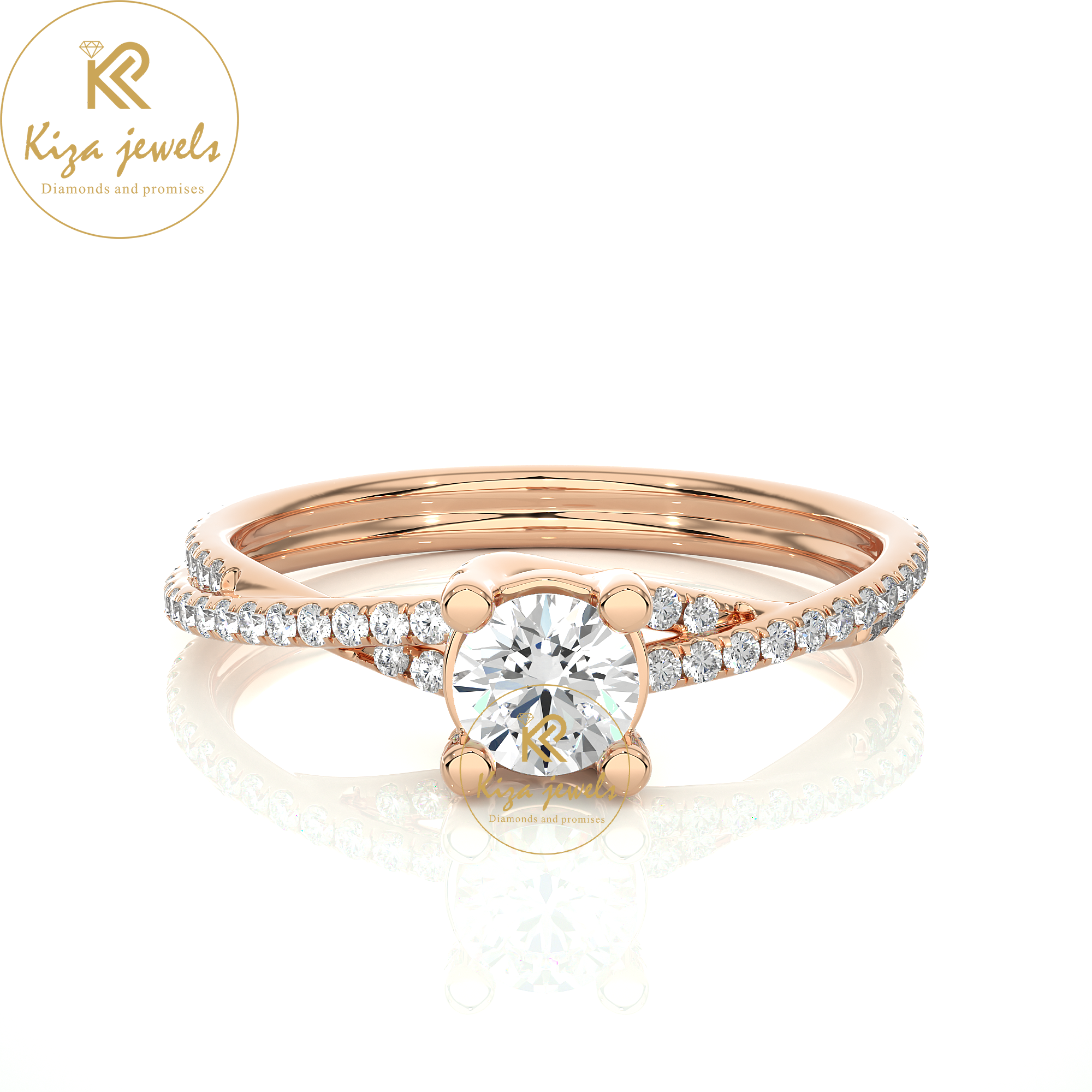 0.74 TDW Round Cut Women's Engagement Diamond Ring