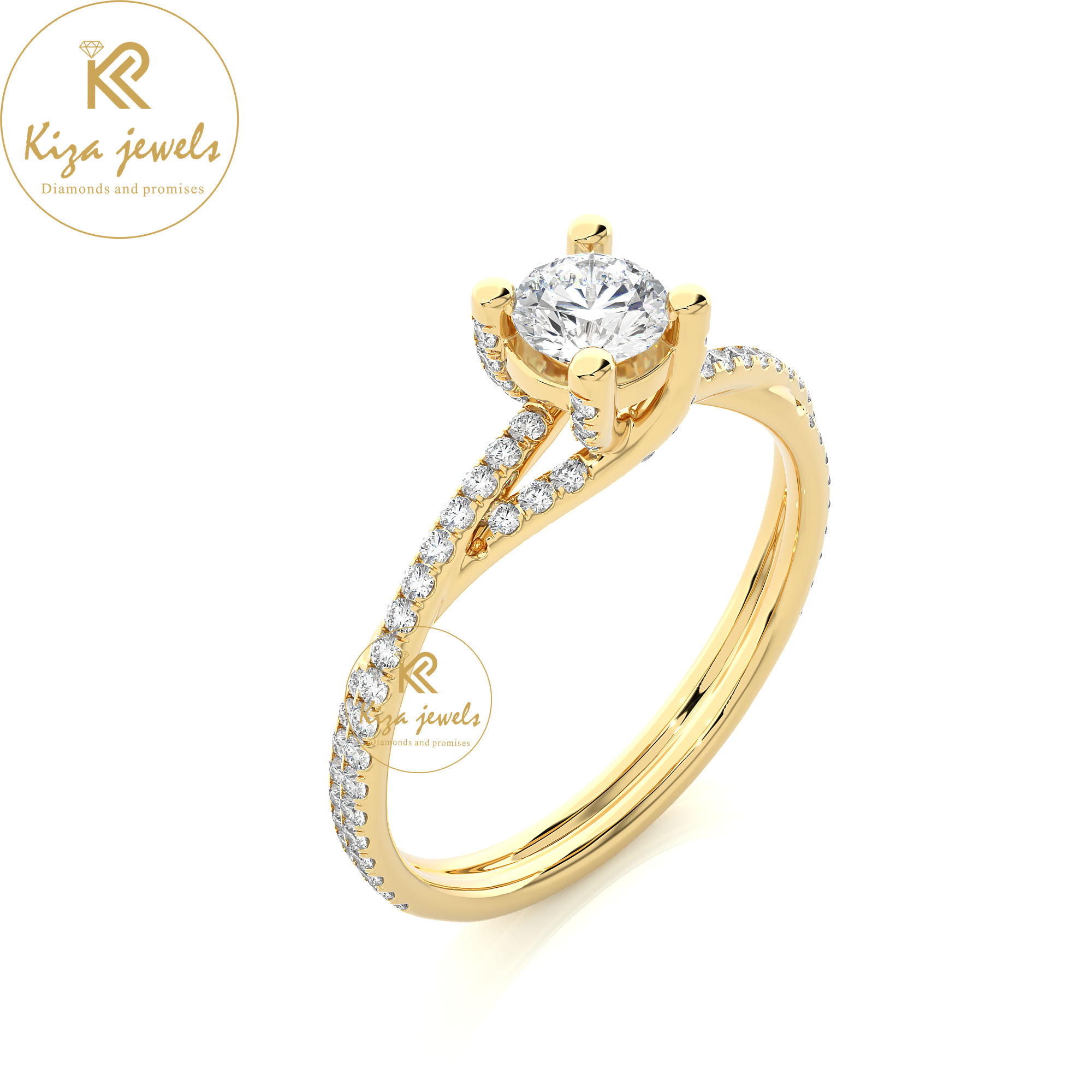 0.74 TDW Round Cut Women's Engagement Diamond Ring