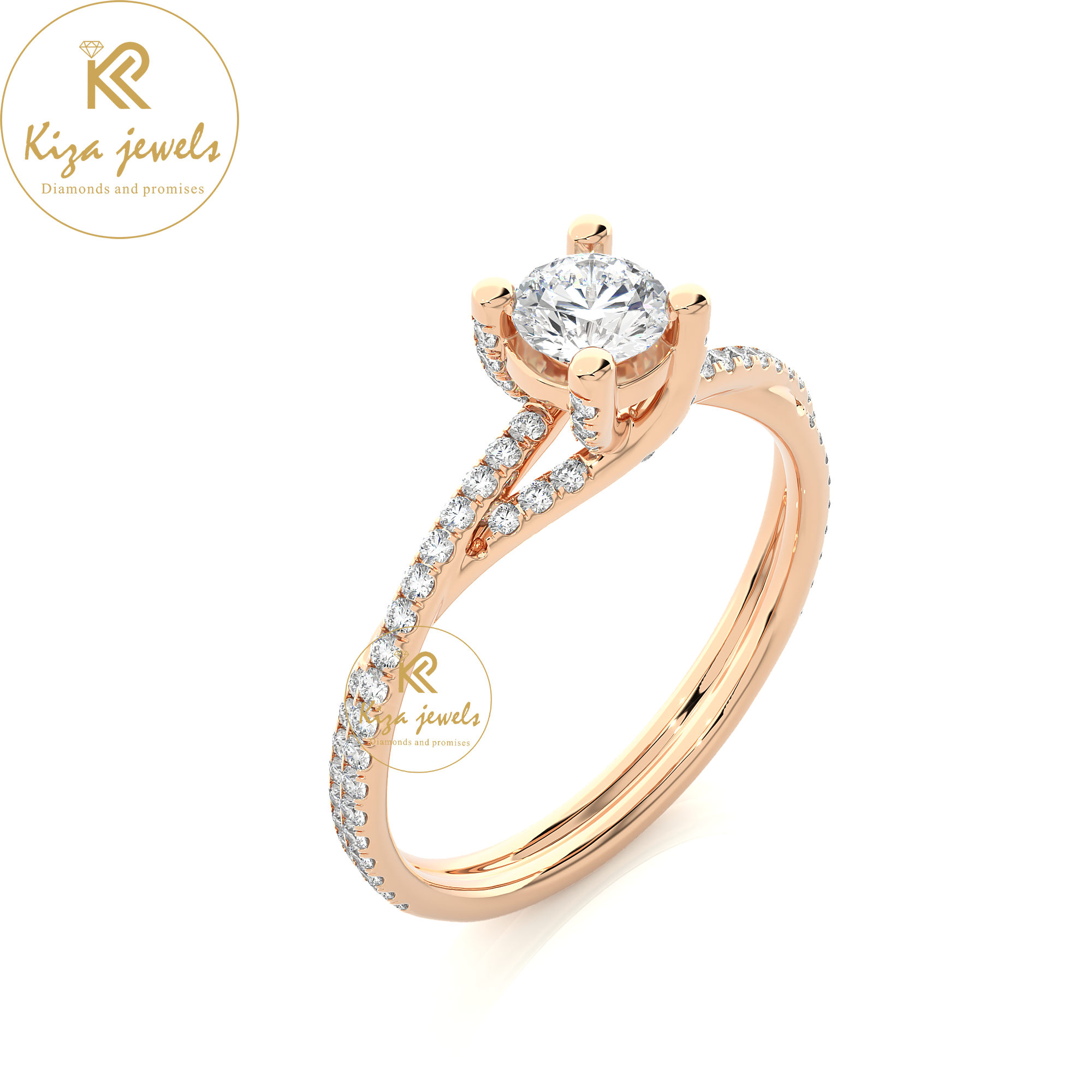 0.74 TDW Round Cut Women's Engagement Diamond Ring