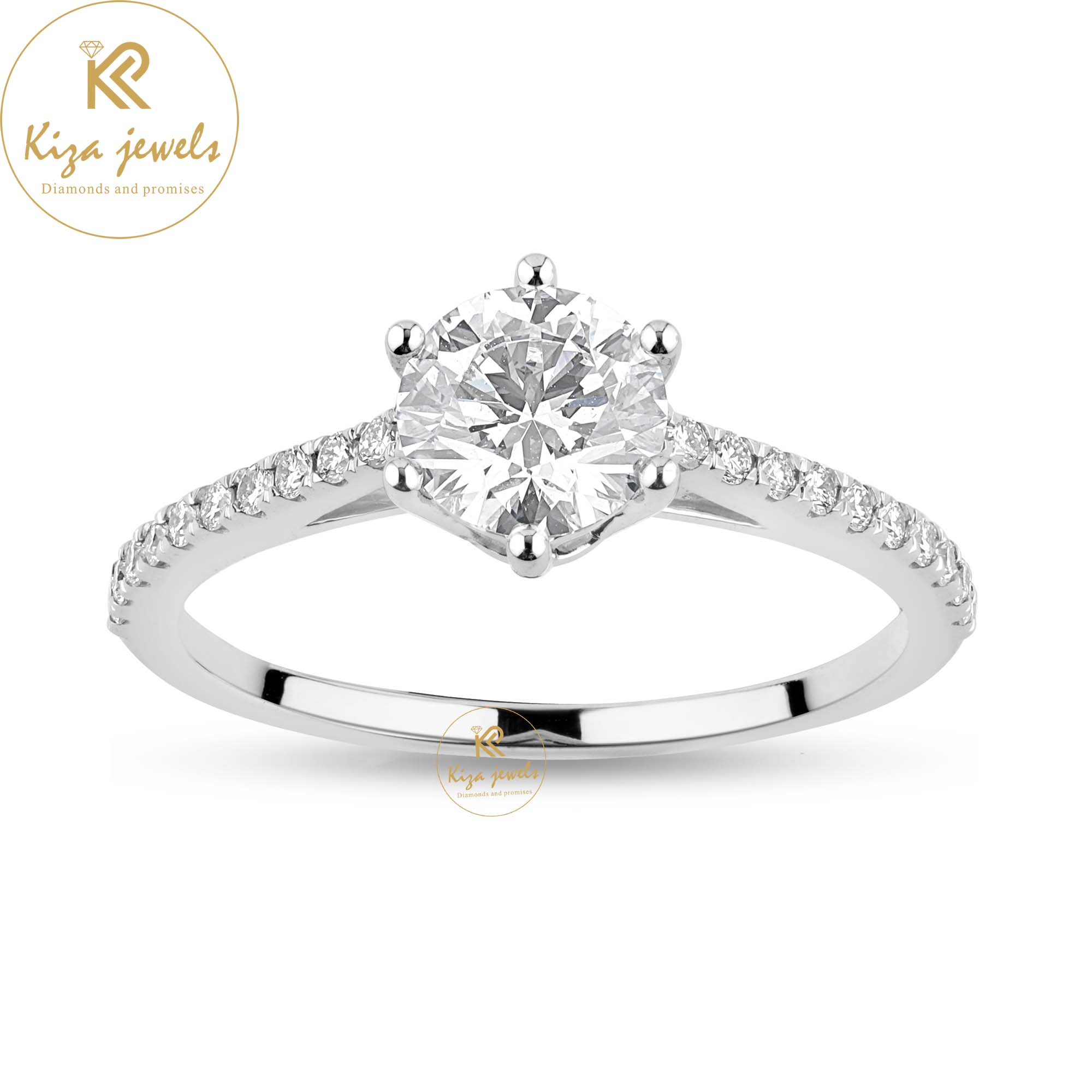 1.172 TDW Round Cut Women's Engagement Diamond Ring