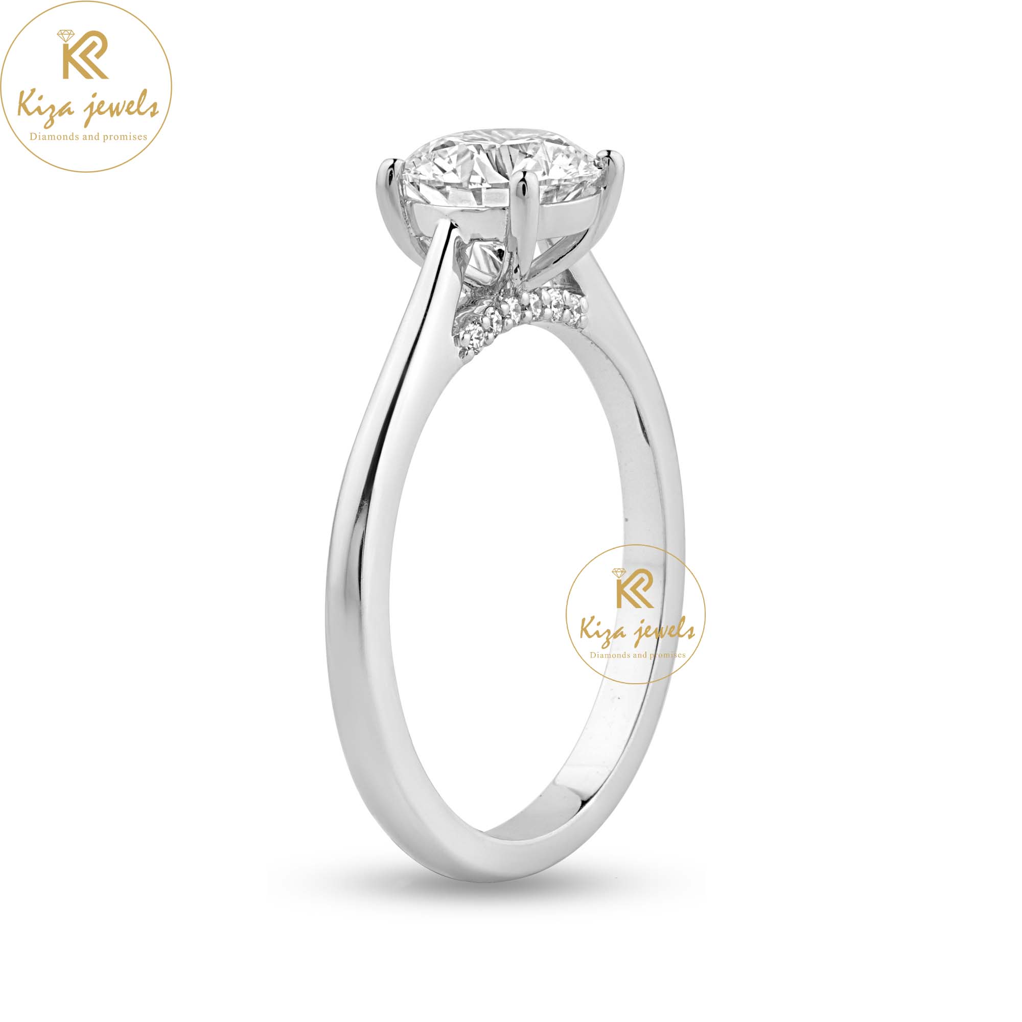 1.16 TDW Round Cut Women's Halo Diamond Ring