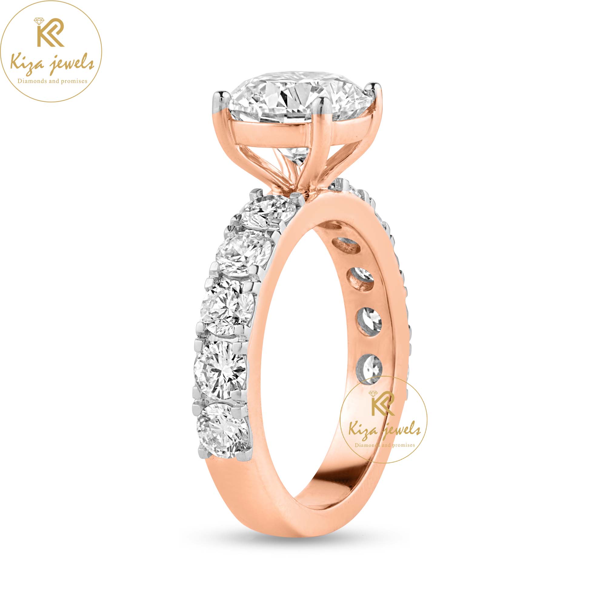 3.20 TDW Round Cut Women's Engagement Diamond Ring