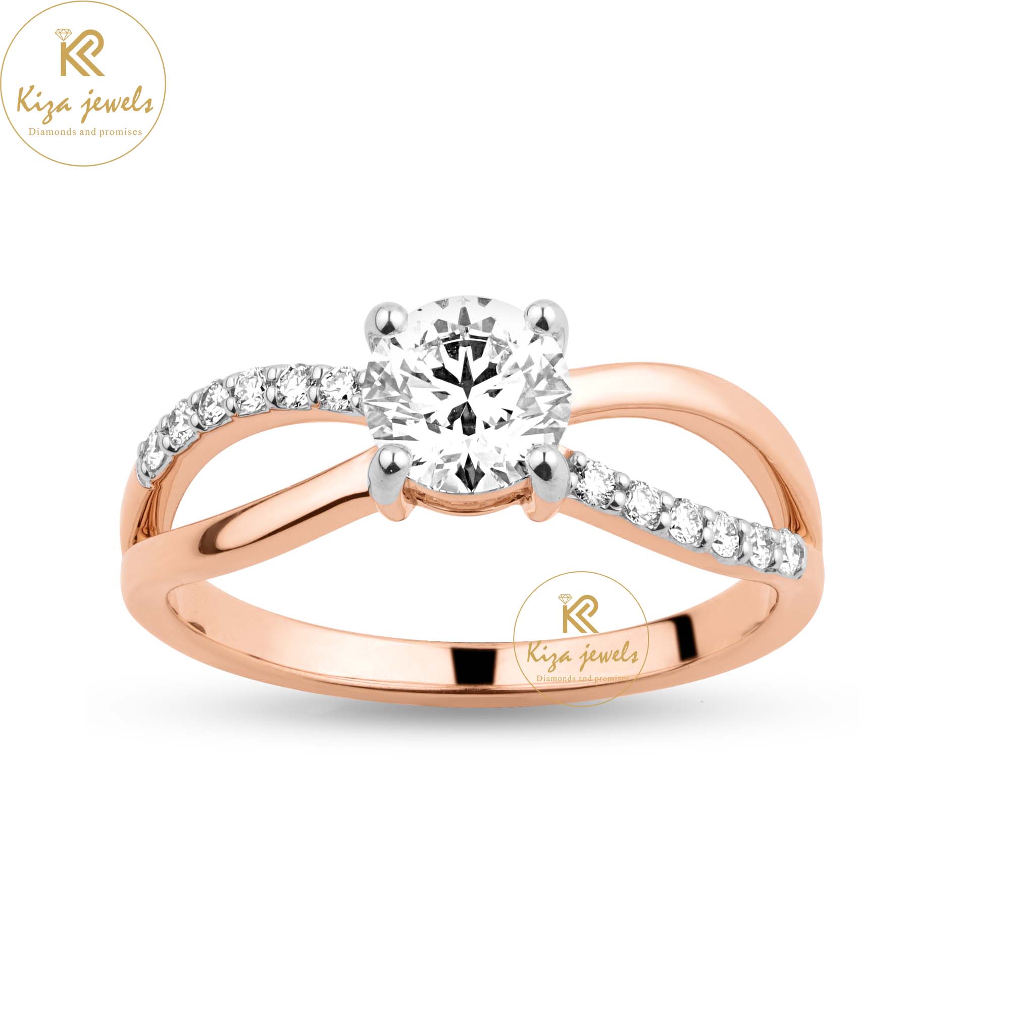 1.068 TDW Round Cut Women's Engagement Diamond Ring