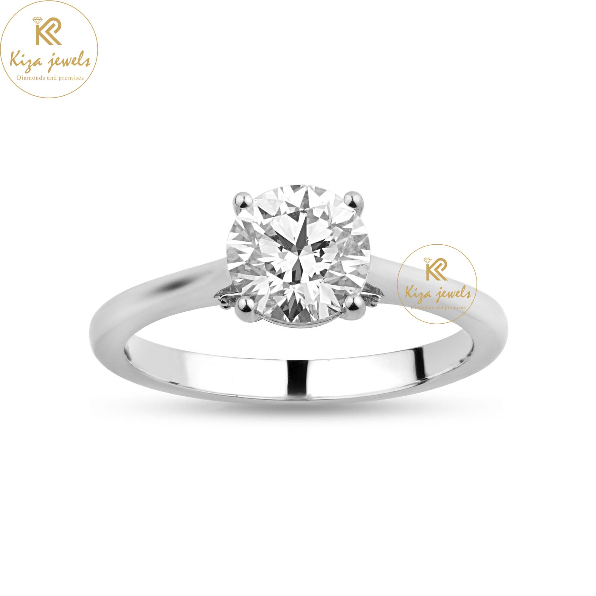 1.16 TDW Round Cut Women's Halo Diamond Ring