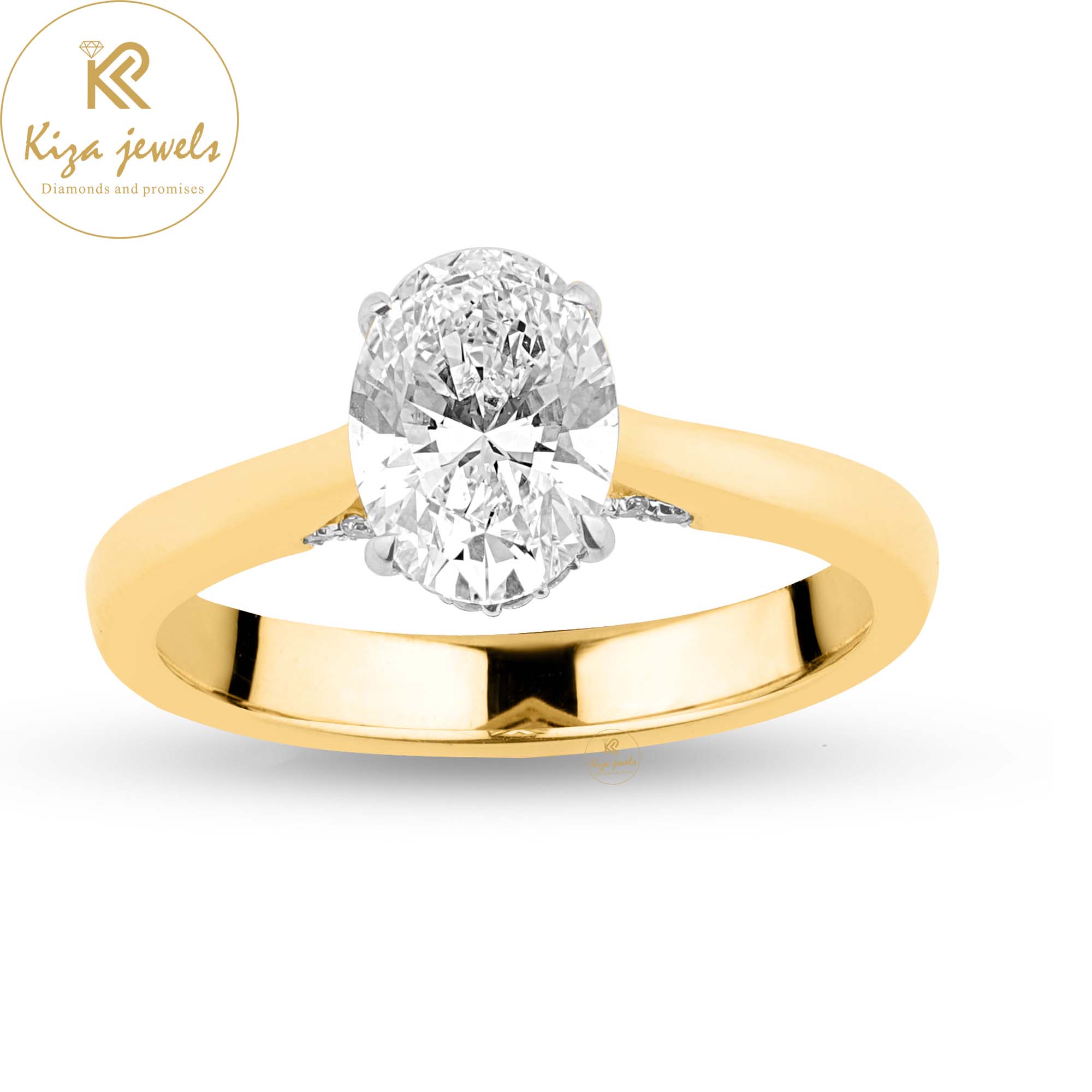 2.41 TDW Oval & Round Cut Diamond Halo Ring