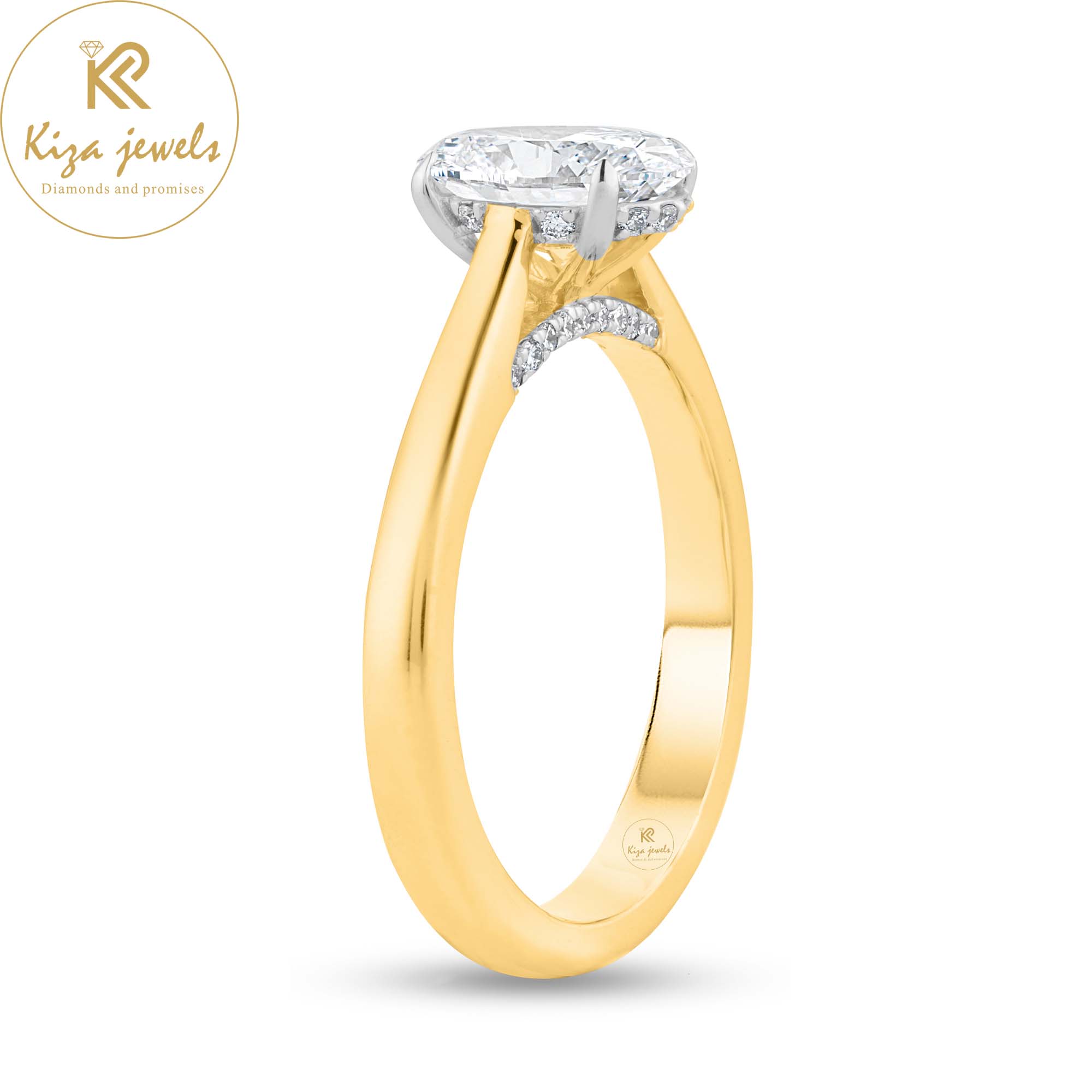 2.41 TDW Oval & Round Cut Diamond Halo Ring