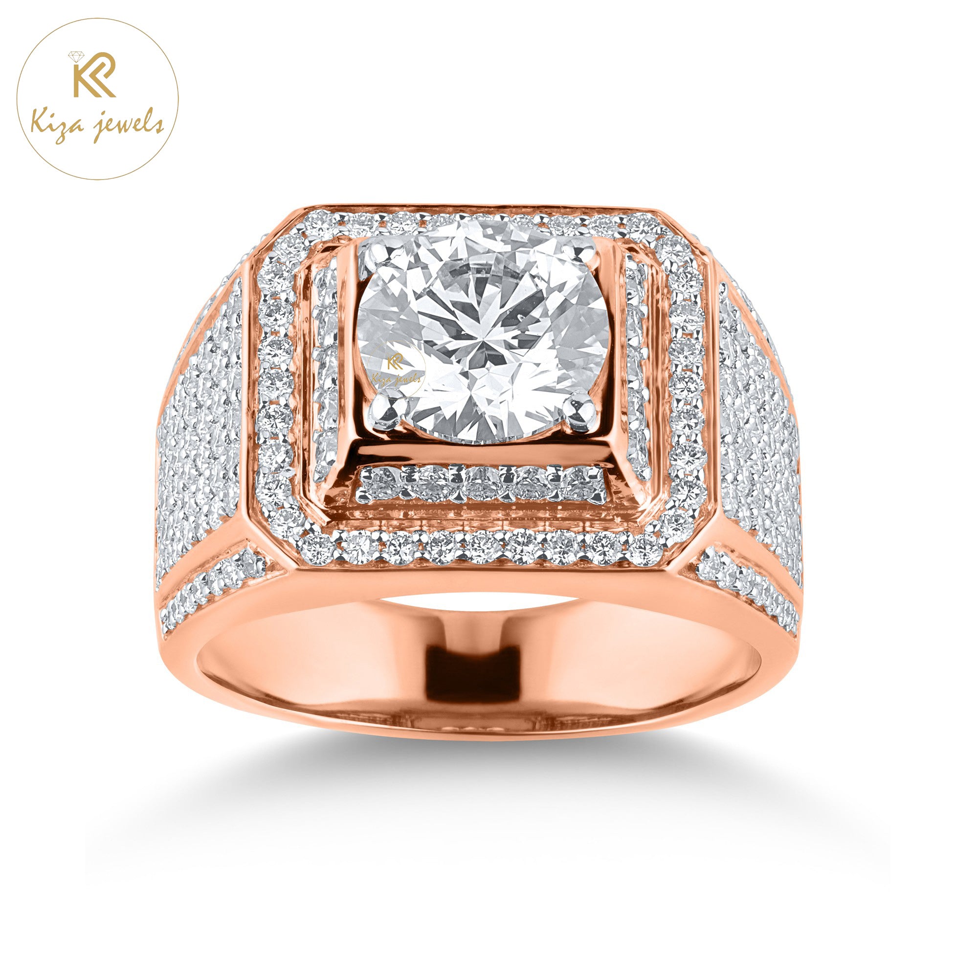 TDW Round Cut Men's Engagement Diamond Ring