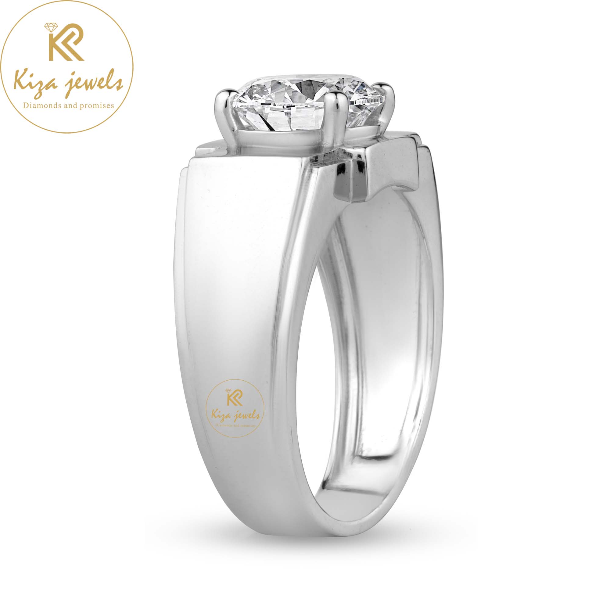 3.02 TDW Round Cut Men's Diamond Solitaire Ring