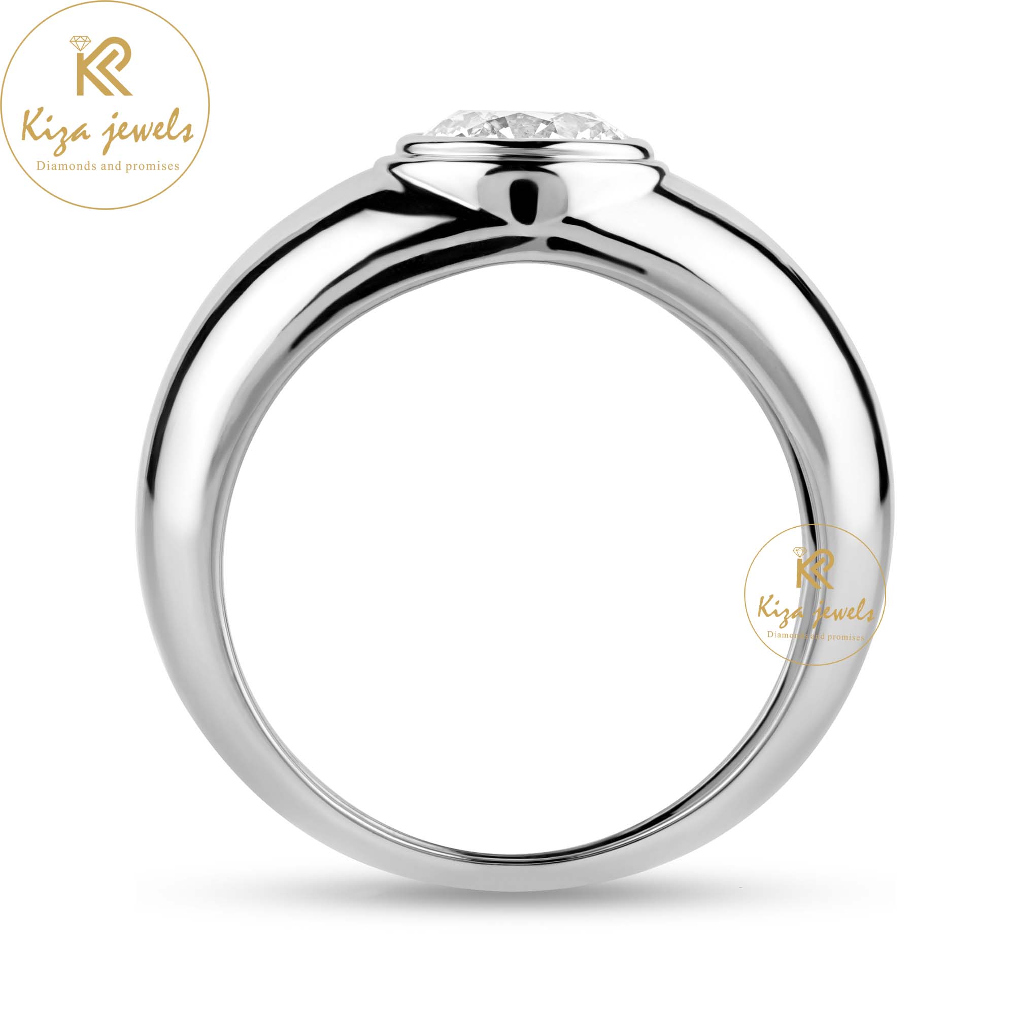 1.47 TDW Round Cut Men's Diamond Solitaire Ring