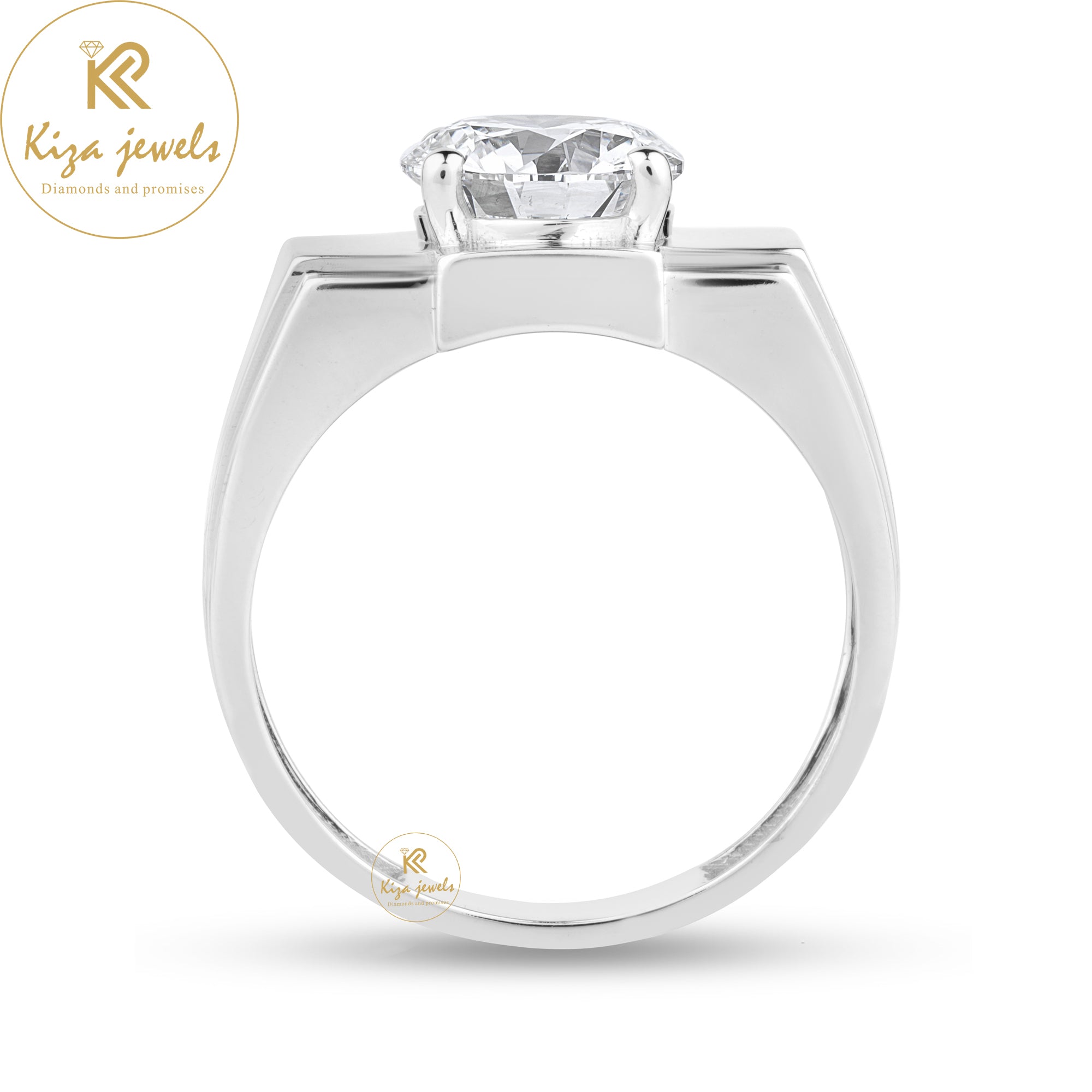 3.02 TDW Round Cut Men's Diamond Solitaire Ring