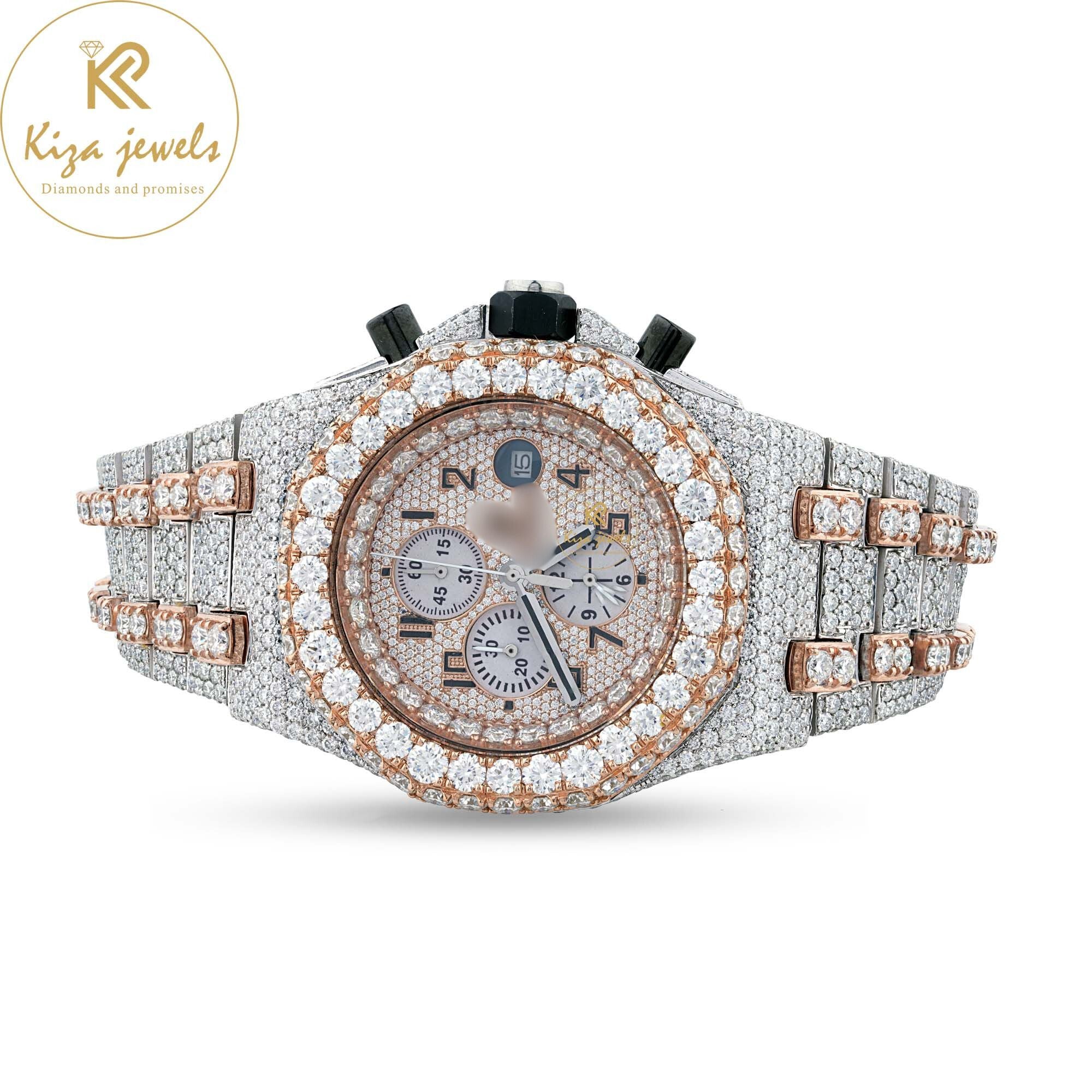 21.82 TDW Round Cut Men's Diamond Watch