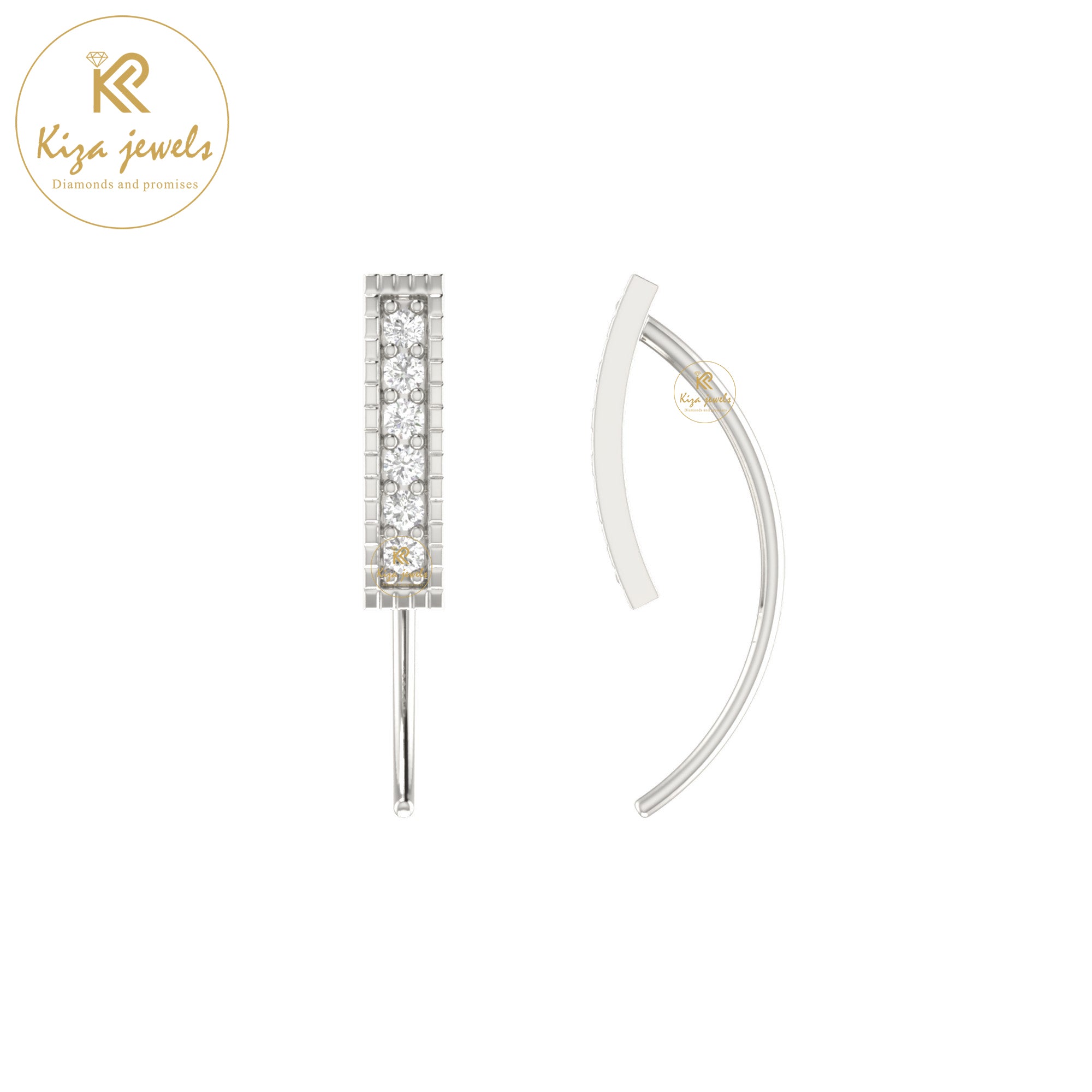 0.15 TDW Round Cut Diamond Women's stud Earring