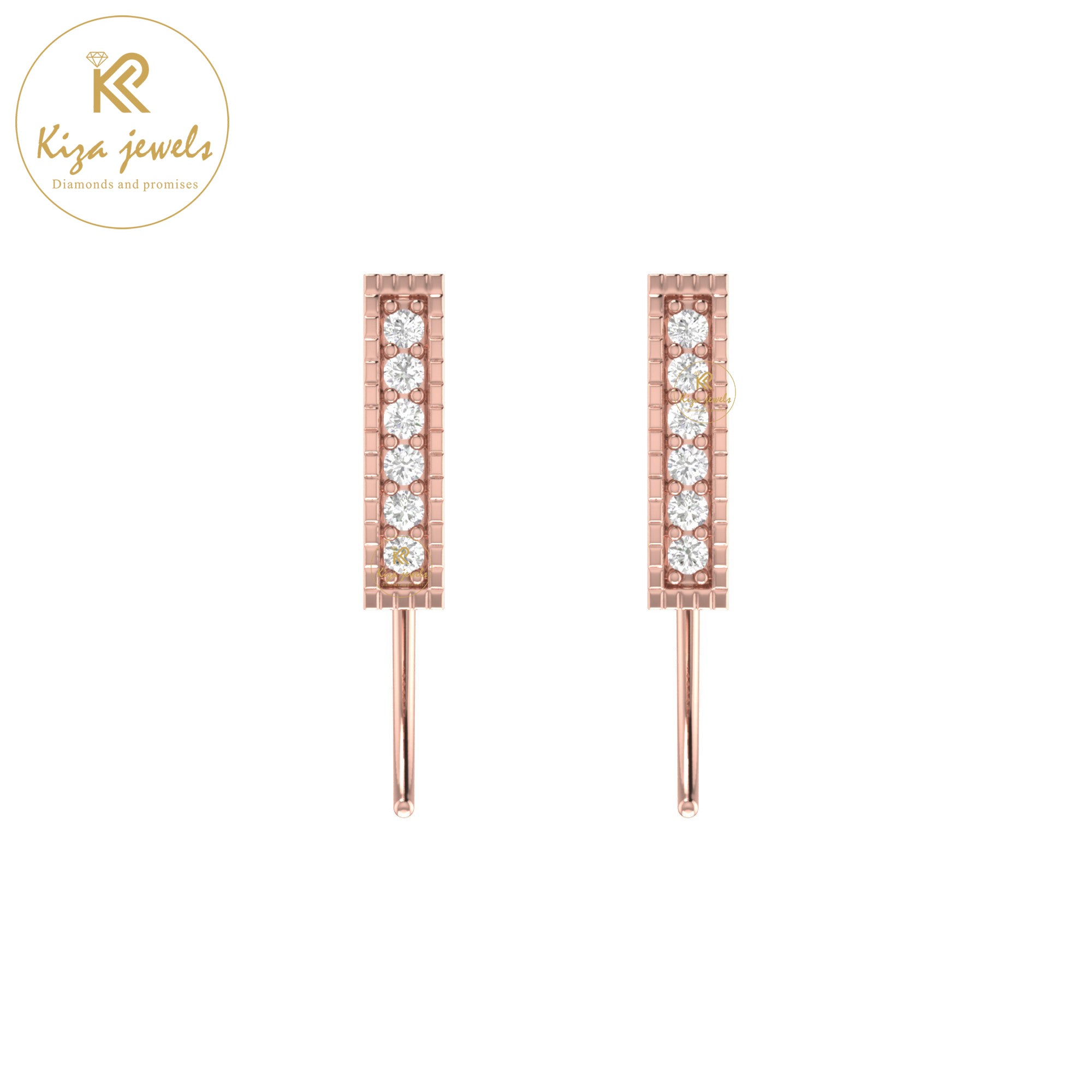 0.15 TDW Round Cut Diamond Women's stud Earring