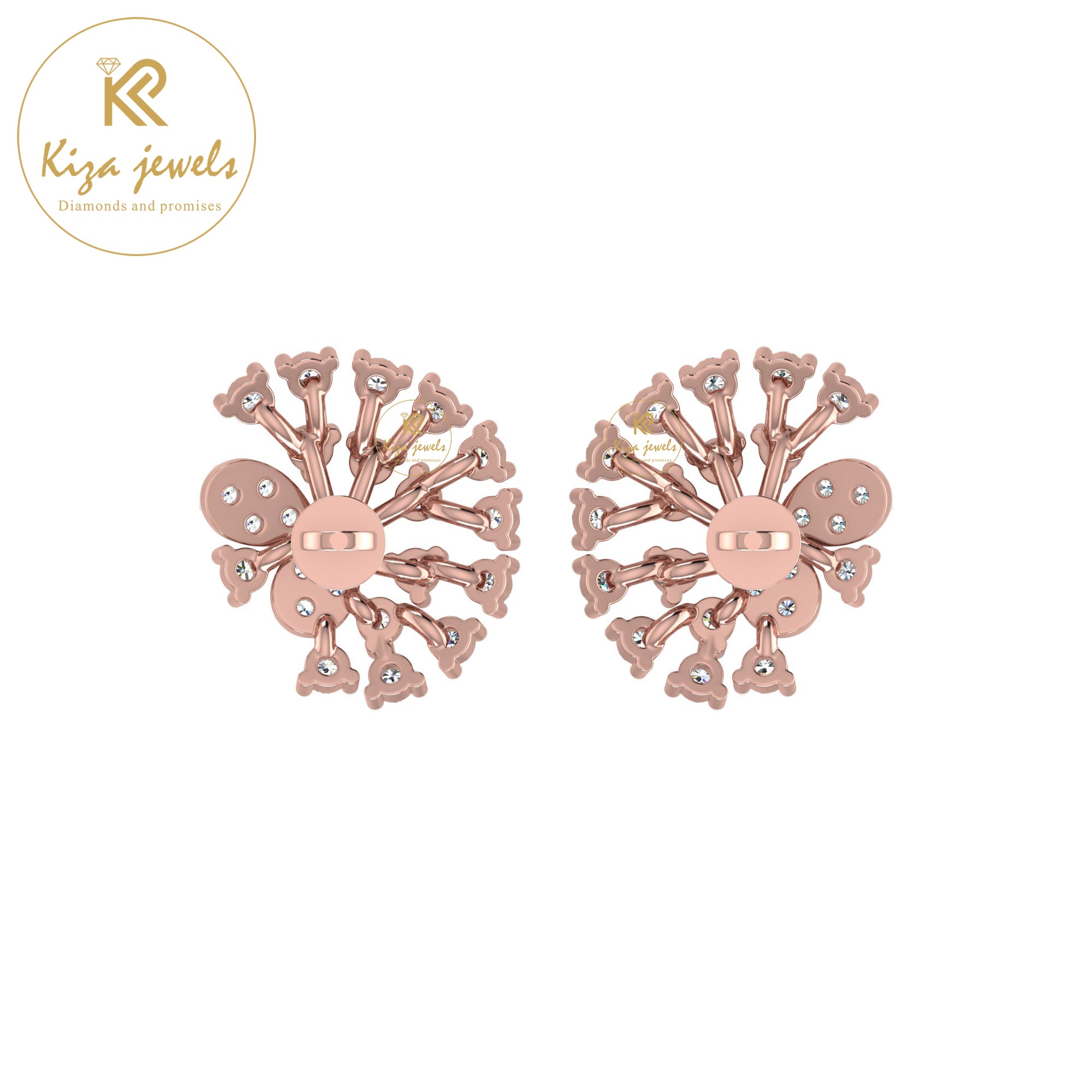 0.54 TDW Round Cut Diamond Women's Stud Earring
