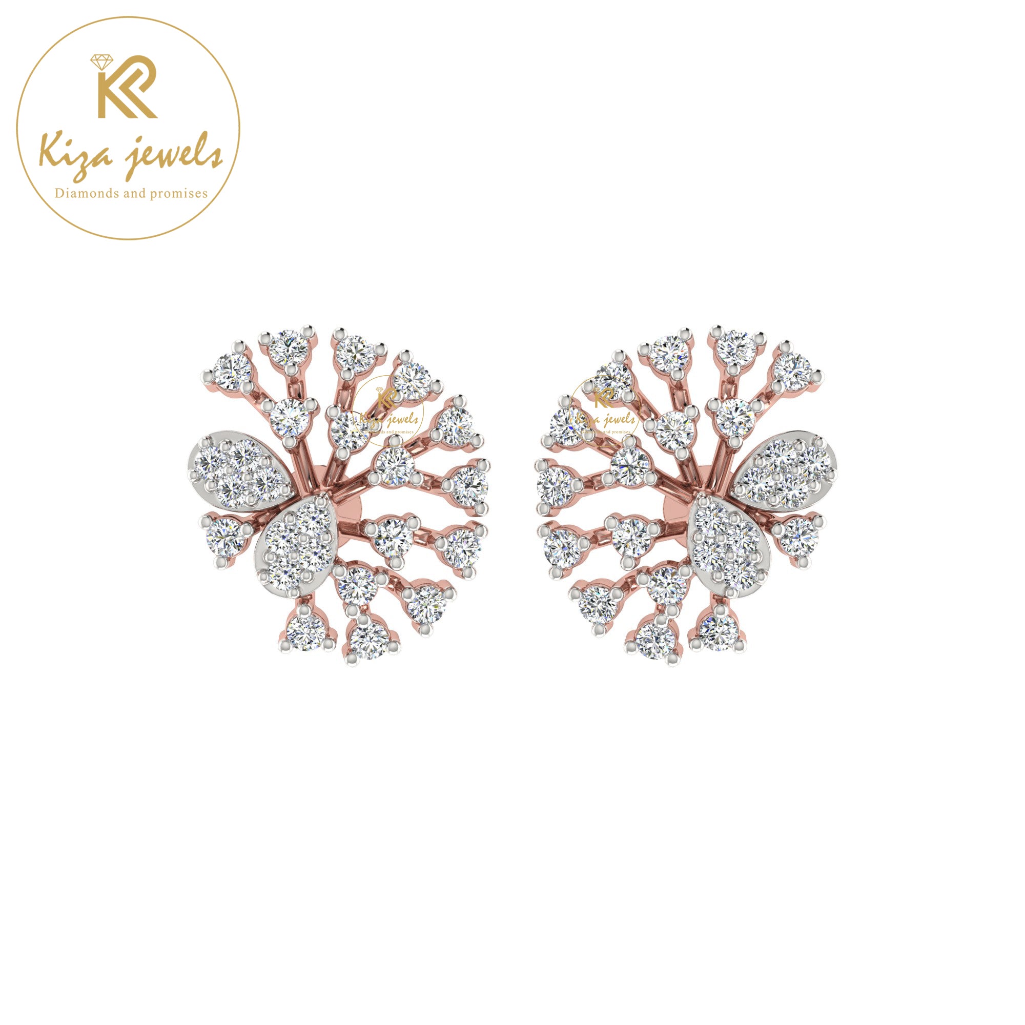 0.54 TDW Round Cut Diamond Women's Stud Earring