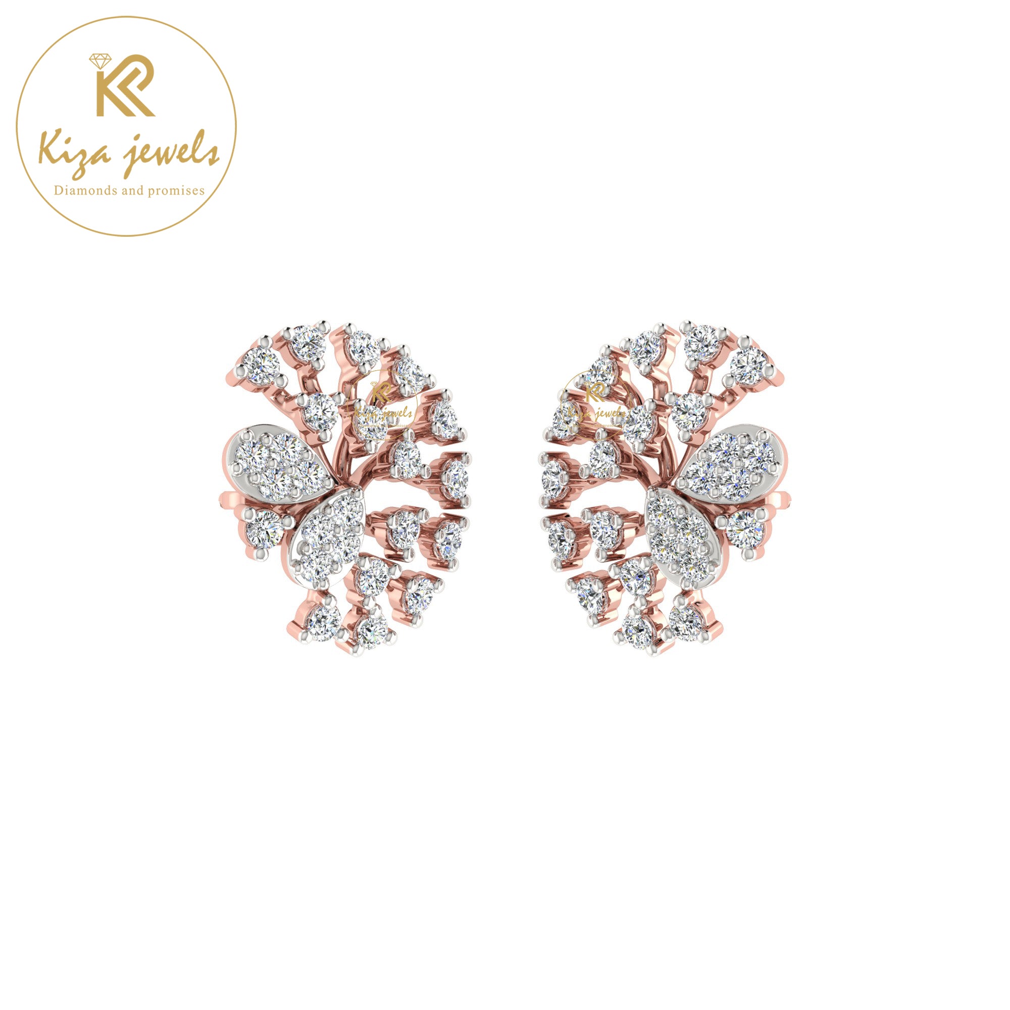 0.54 TDW Round Cut Diamond Women's Stud Earring