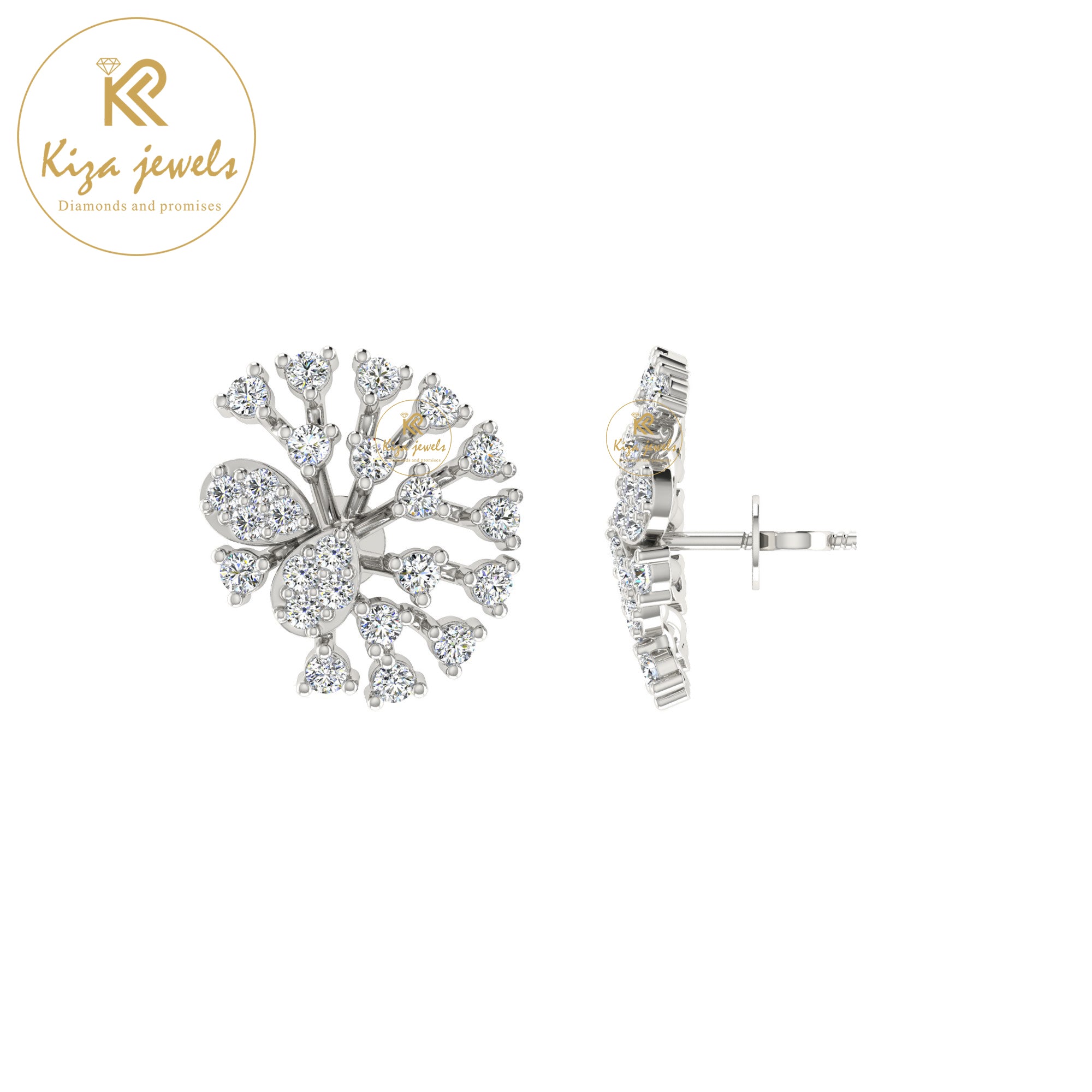 0.54 TDW Round Cut Diamond Women's Stud Earring