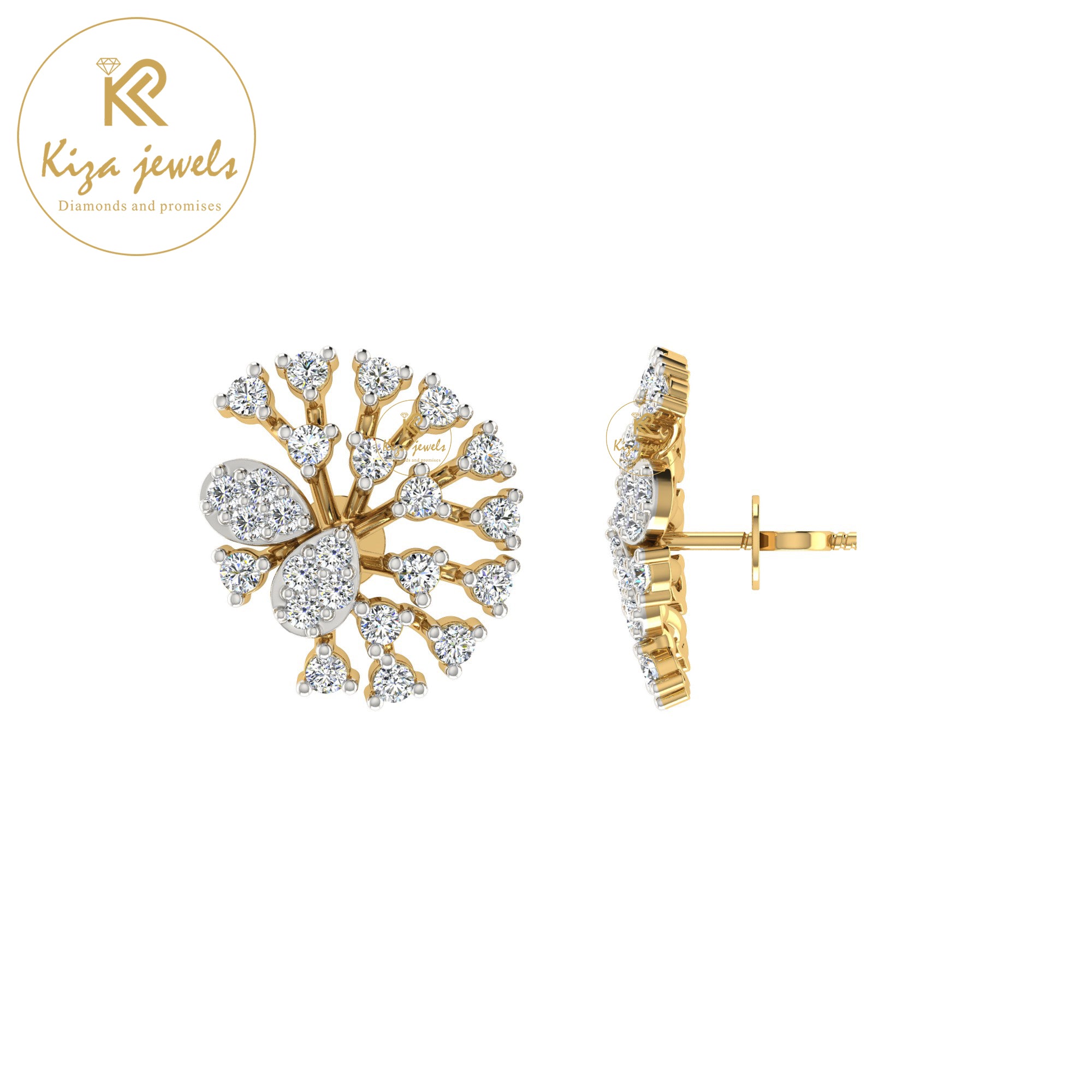 0.54 TDW Round Cut Diamond Women's Stud Earring