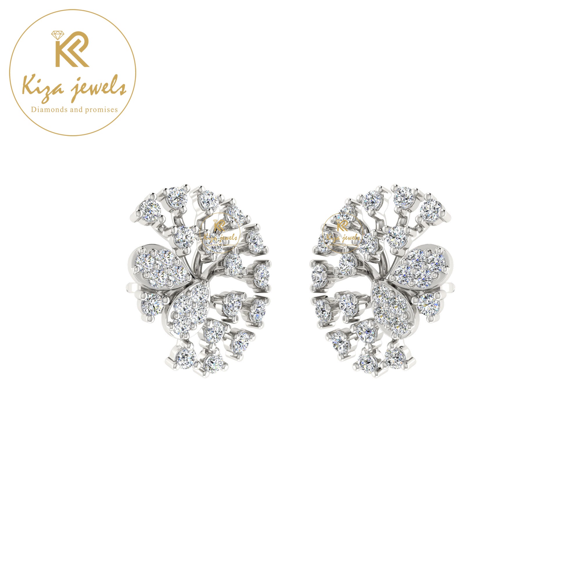 0.54 TDW Round Cut Diamond Women's Stud Earring