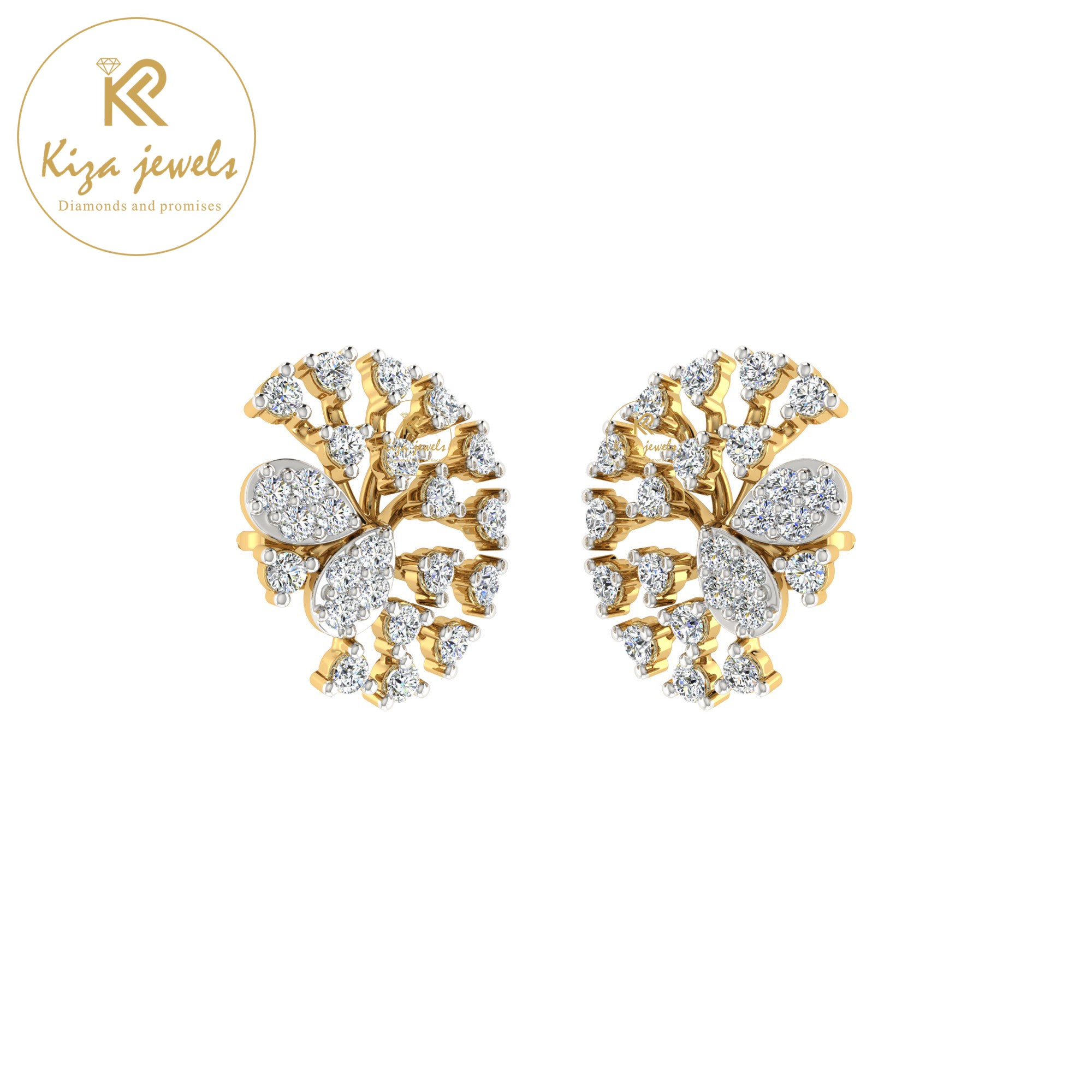 0.54 TDW Round Cut Diamond Women's Stud Earring