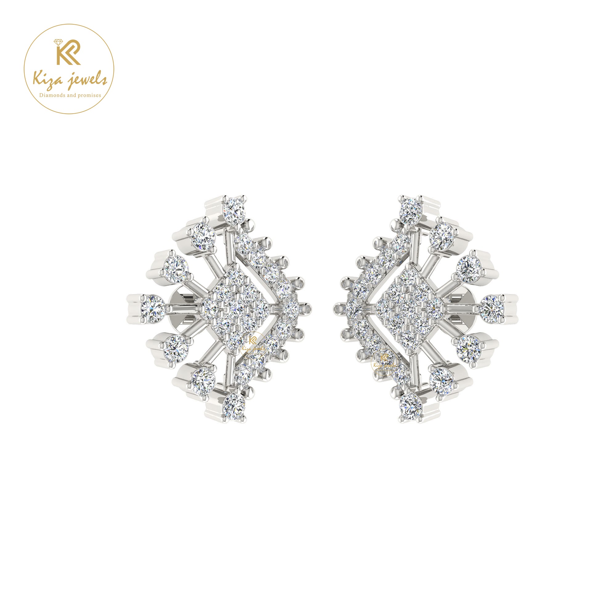 0.62 TDW Round Cut Diamond Women's Stud Earring