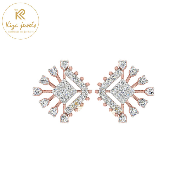 0.62 TDW Round Cut Diamond Women's Stud Earring