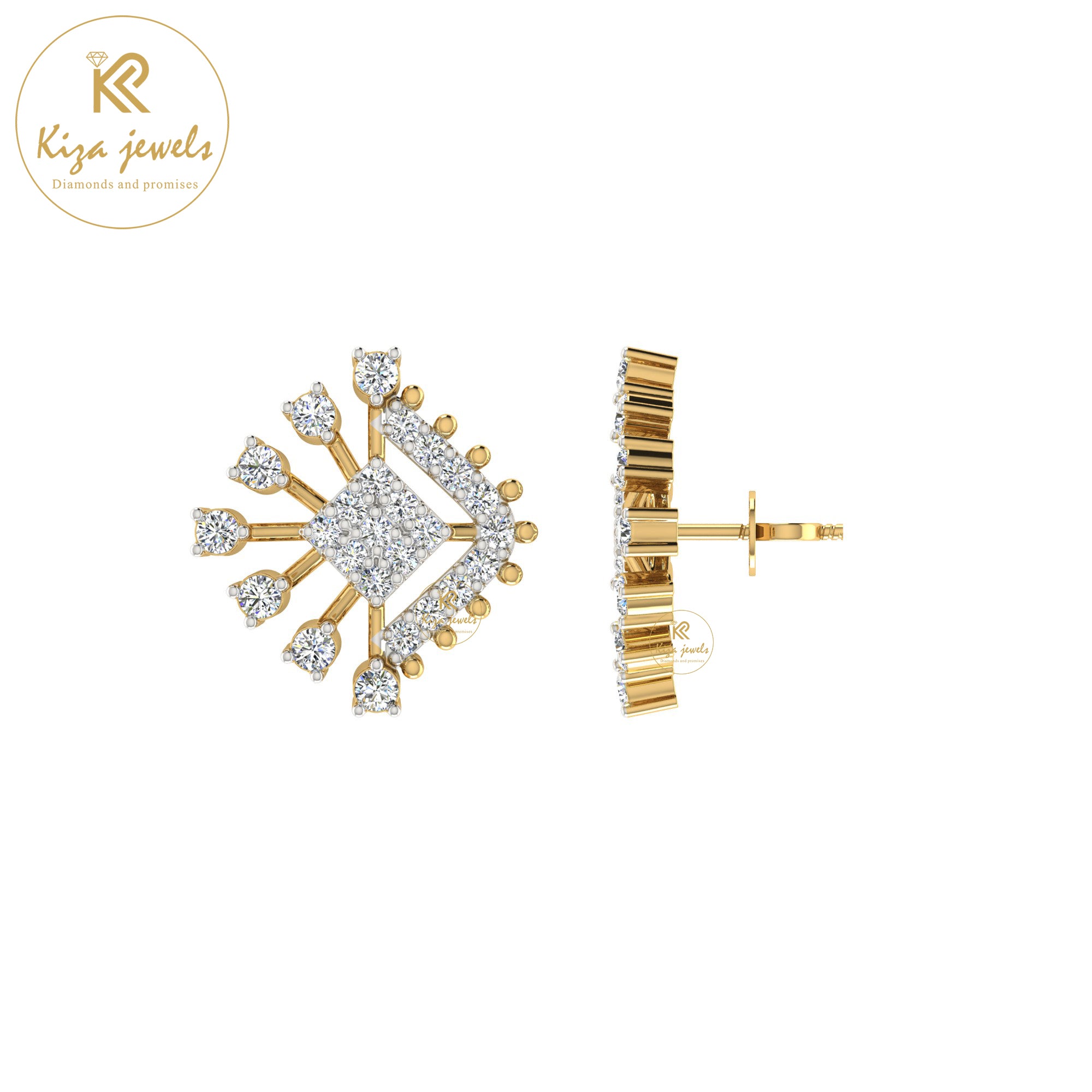 0.62 TDW Round Cut Diamond Women's Stud Earring