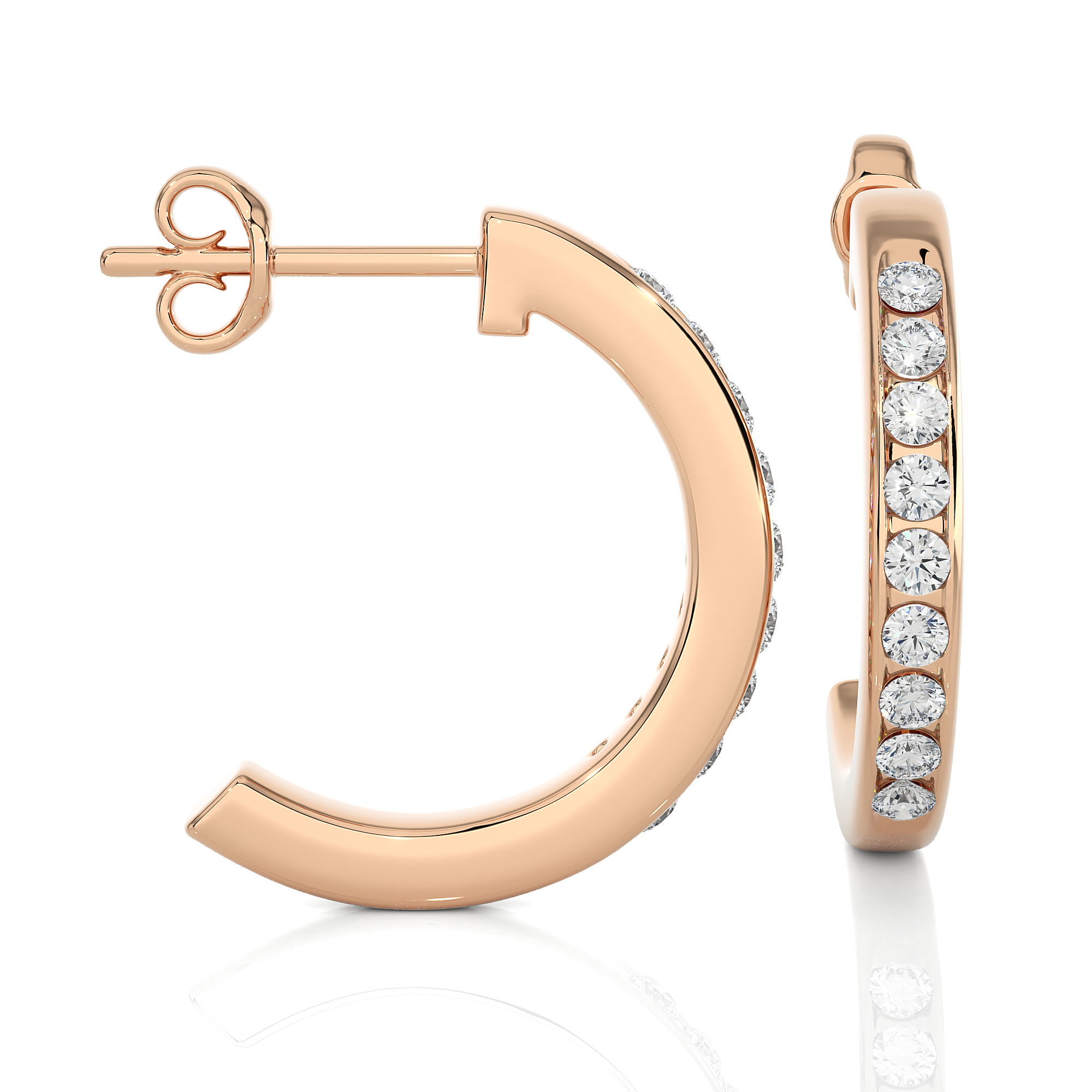 0.46 TDW Round Cut Women's Diamond Hoop Earring