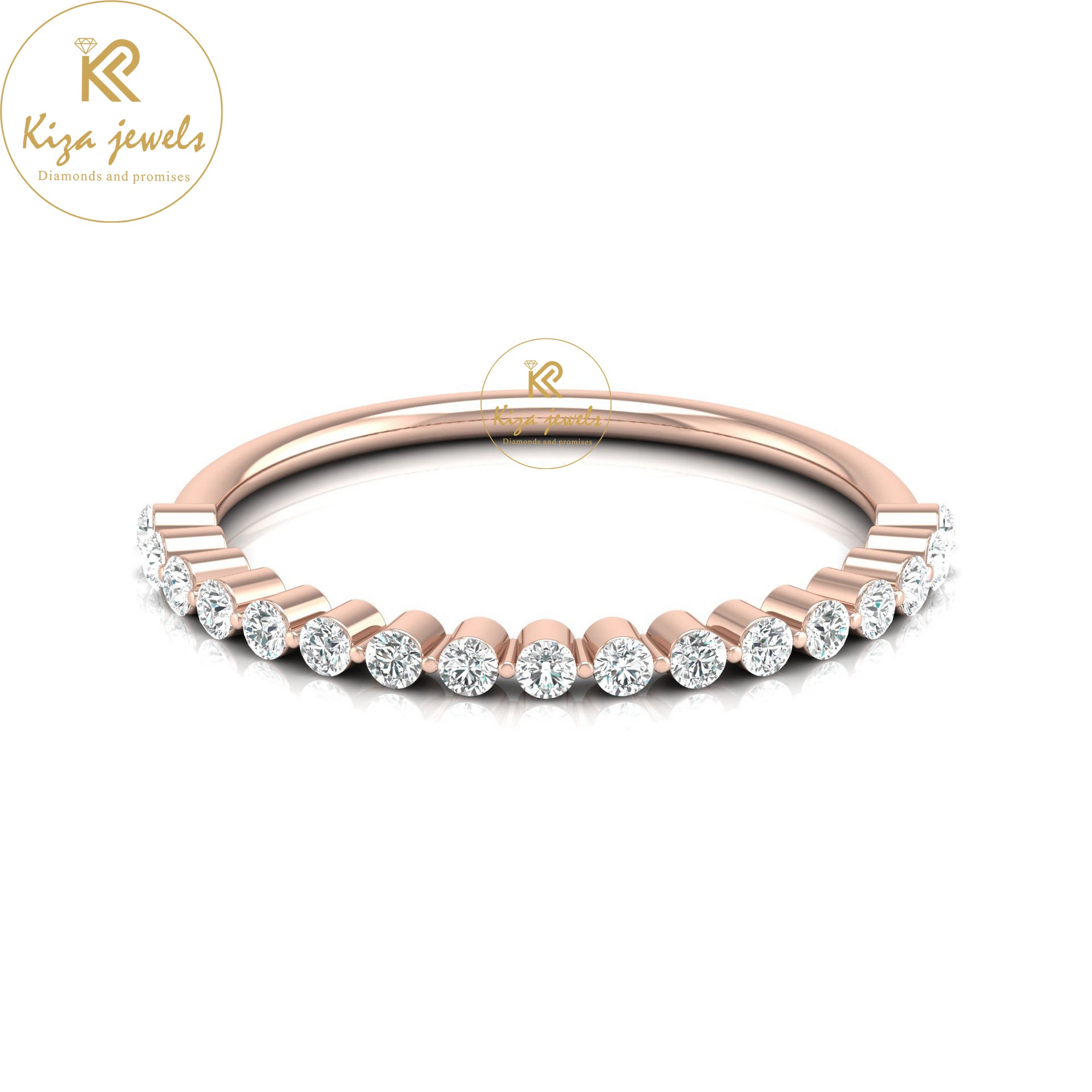 0.26 TDW Round Cut Women's Minimalist Diamond Ring