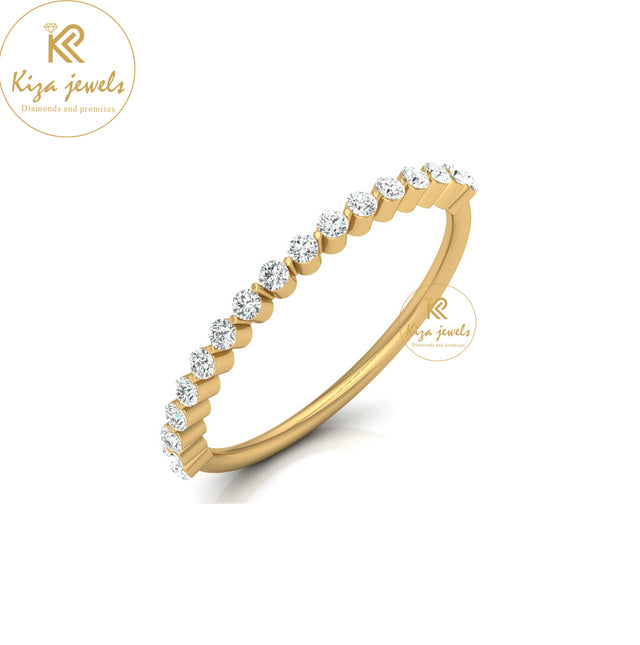 0.26 TDW Round Cut Women's Minimalist Diamond Ring