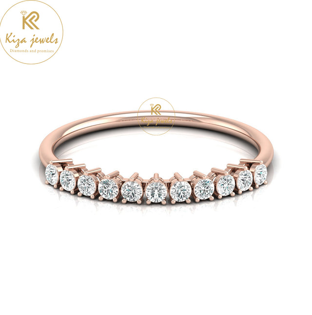 0.24 TDW Round cut Women's Minimalist Diamond Ring