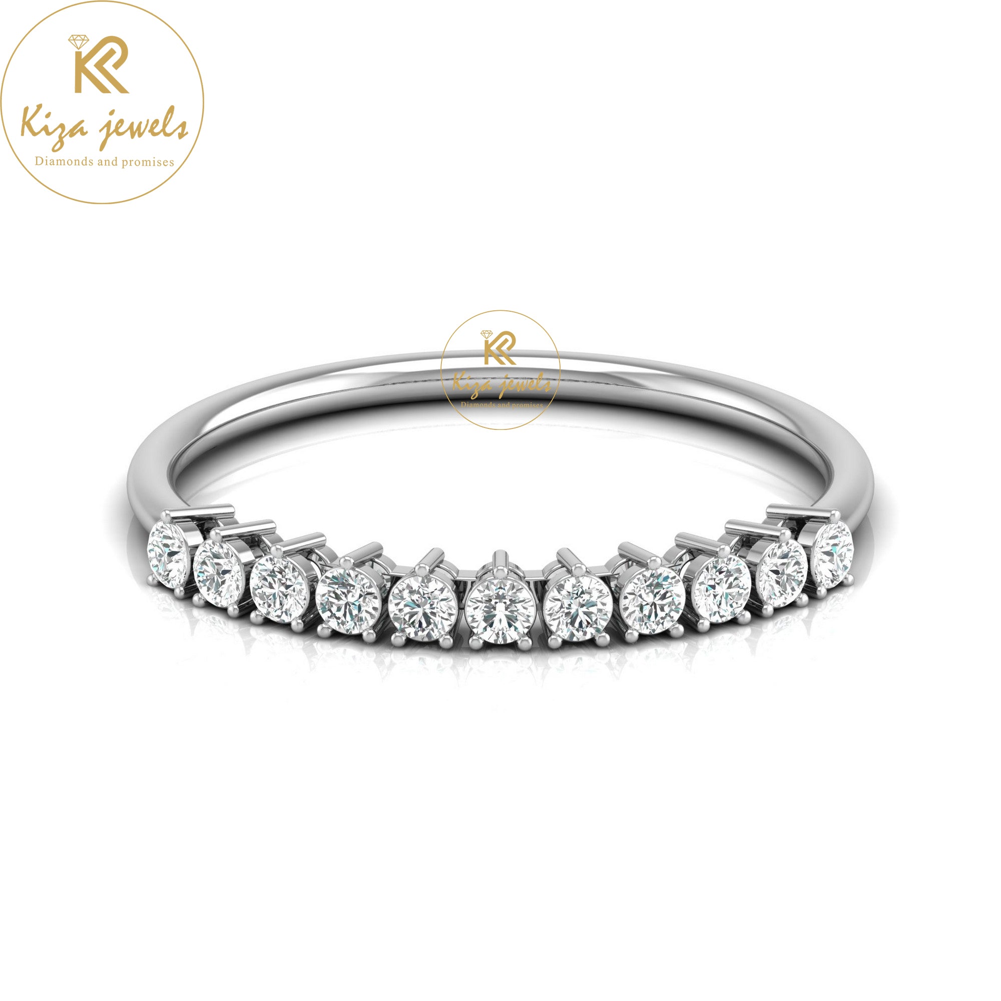 0.24 TDW Round cut Women's Minimalist Diamond Ring