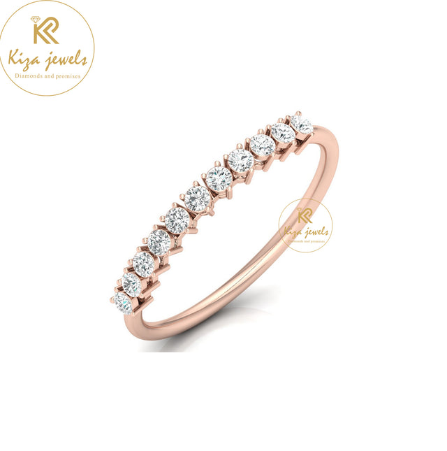 0.24 TDW Round cut Women's Minimalist Diamond Ring