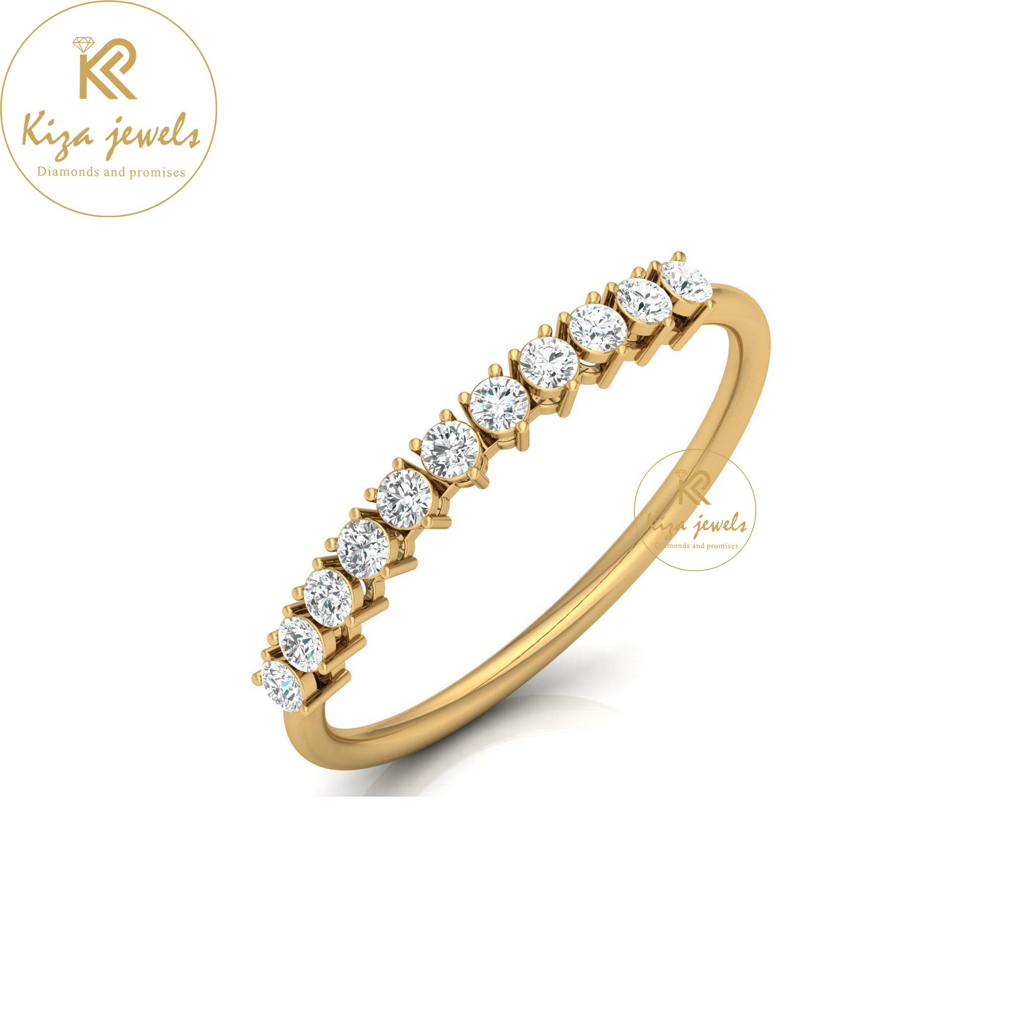 0.24 TDW Round cut Women's Minimalist Diamond Ring