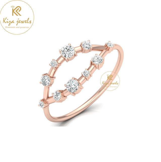 0.25 TDW Round Cut Women's Minimalist Diamond Ring