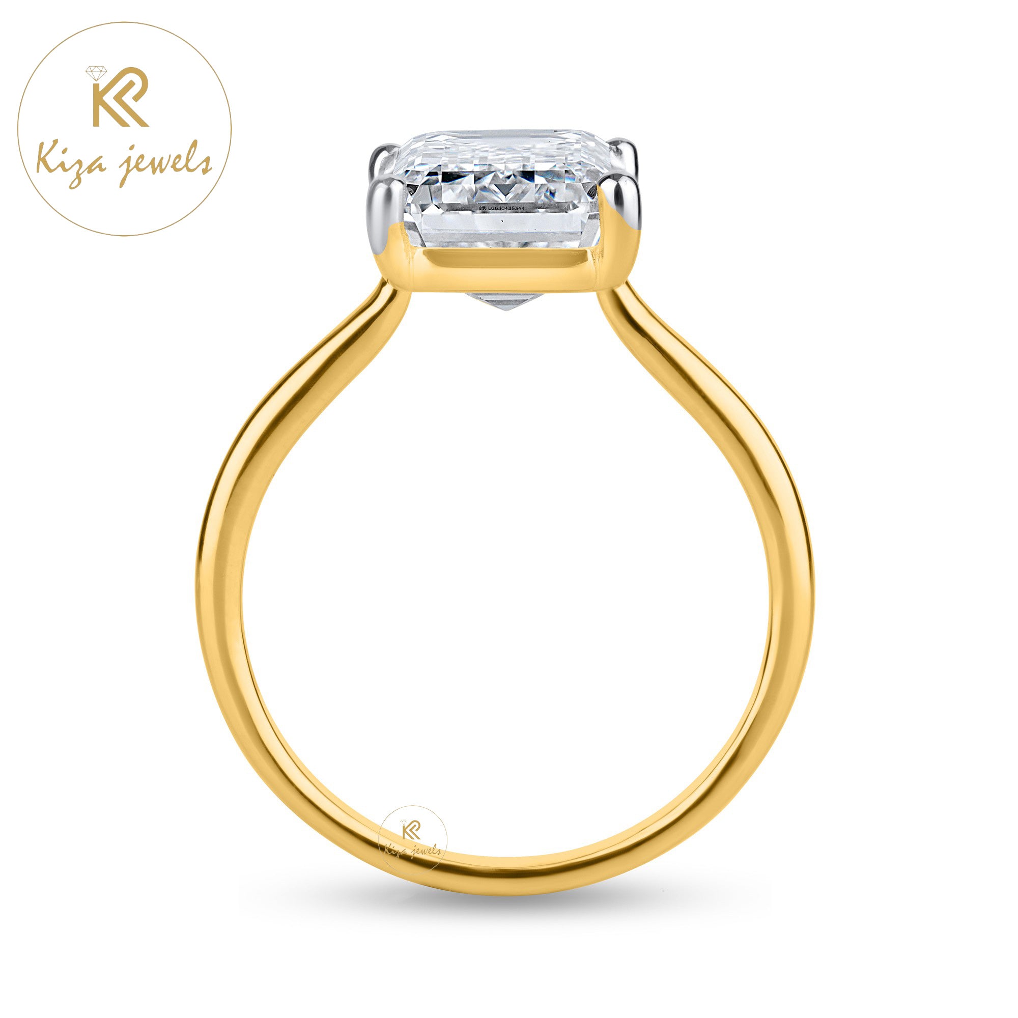 5.00 TDW Emerald Cut Diamond Women's Solitaire Ring