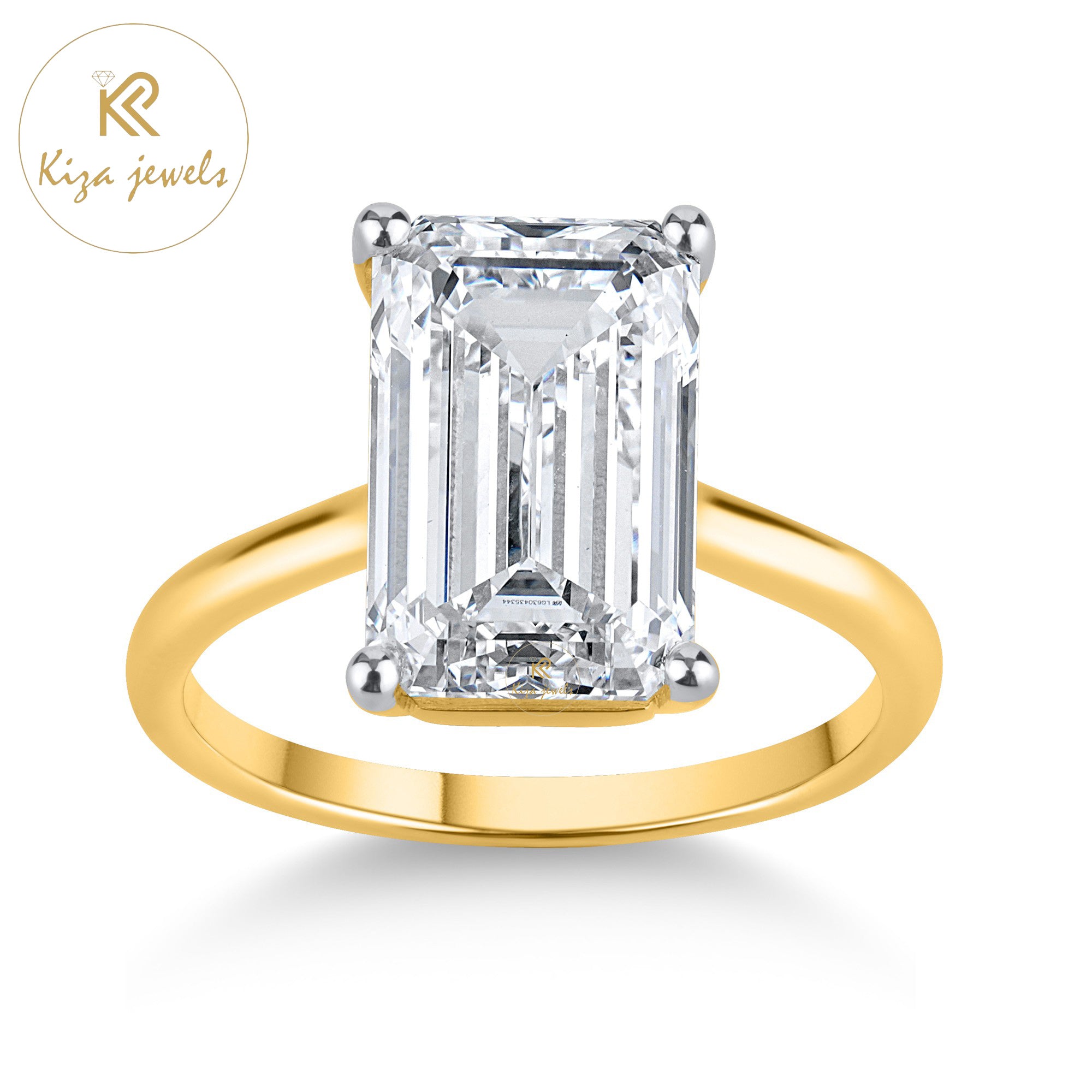 5.00 TDW Emerald Cut Diamond Women's Solitaire Ring