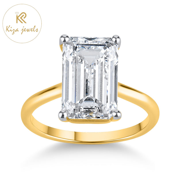 5.00 TDW Emerald Cut Diamond Women's Solitaire Ring