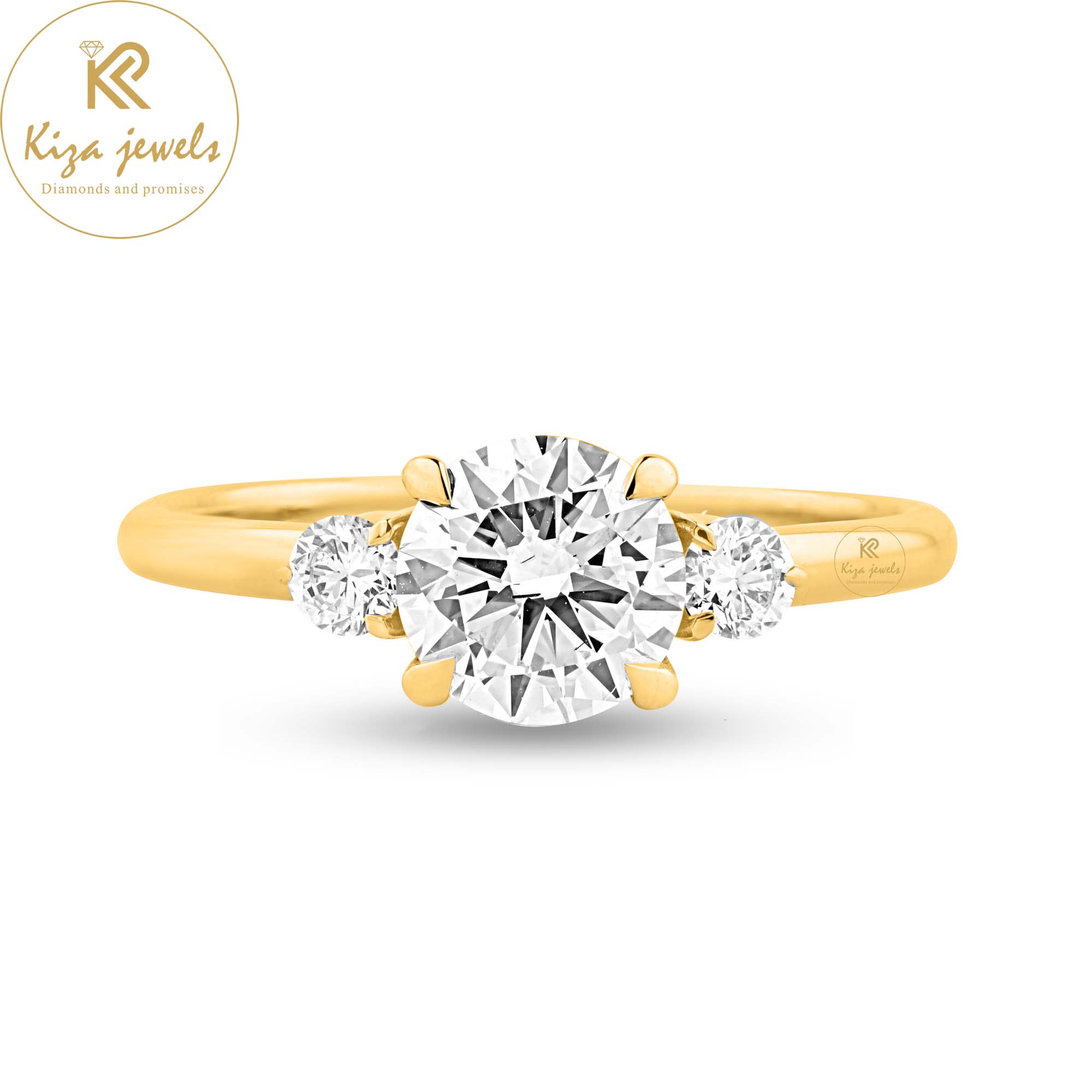 1.66 TDW Round Cut Women's Three Stone Diamond Ring